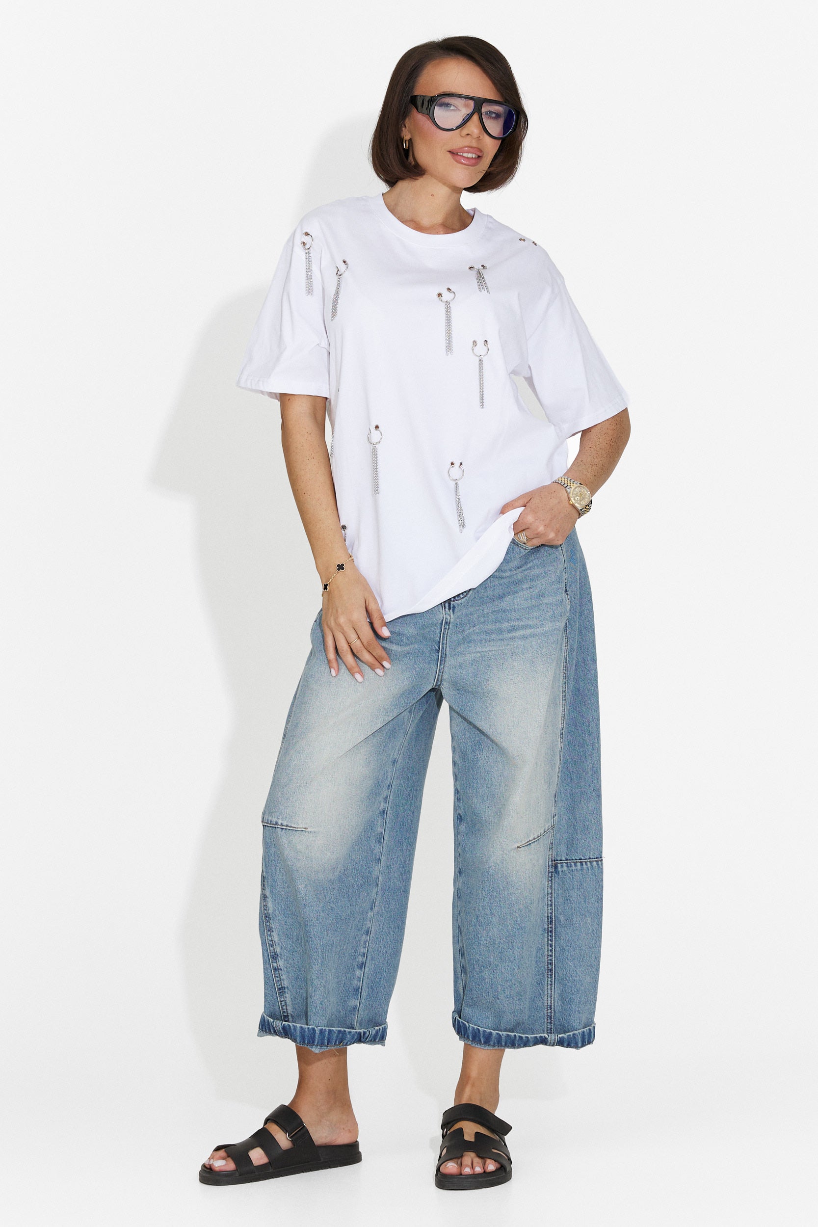 Tricou dama casual alb Zinia Bogas