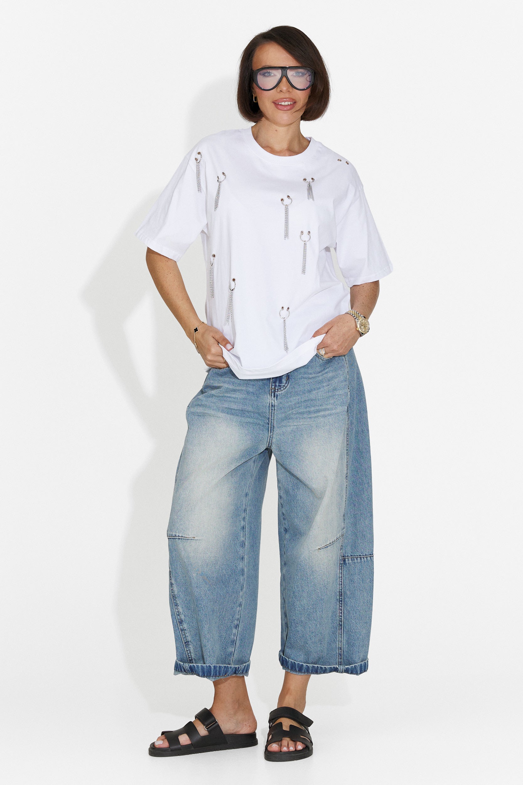 Tricou dama casual alb Zinia Bogas