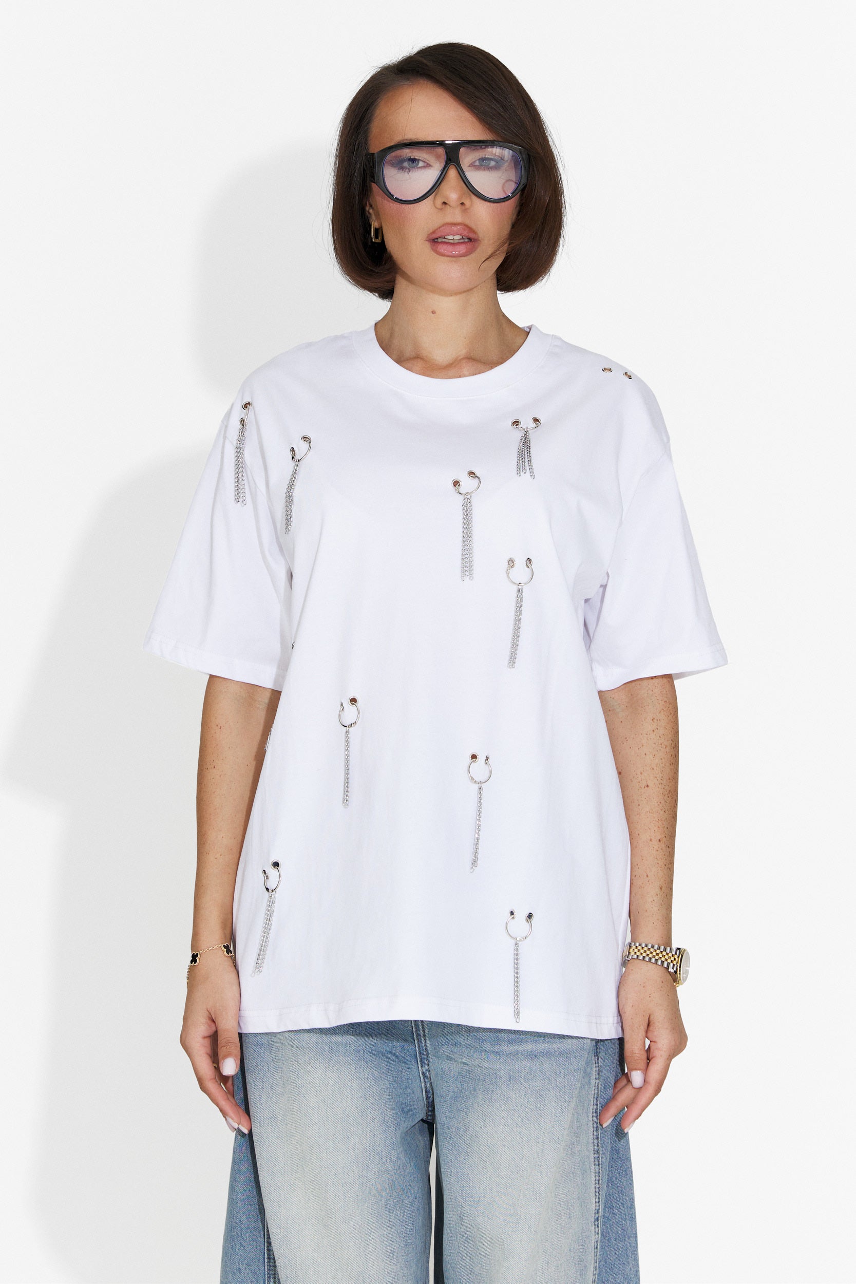 Tricou dama casual alb Zinia Bogas