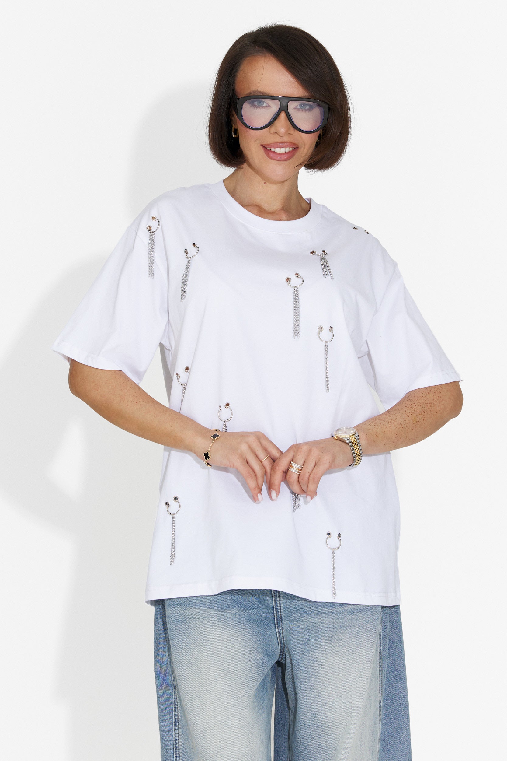 Tricou dama casual alb Zinia Bogas