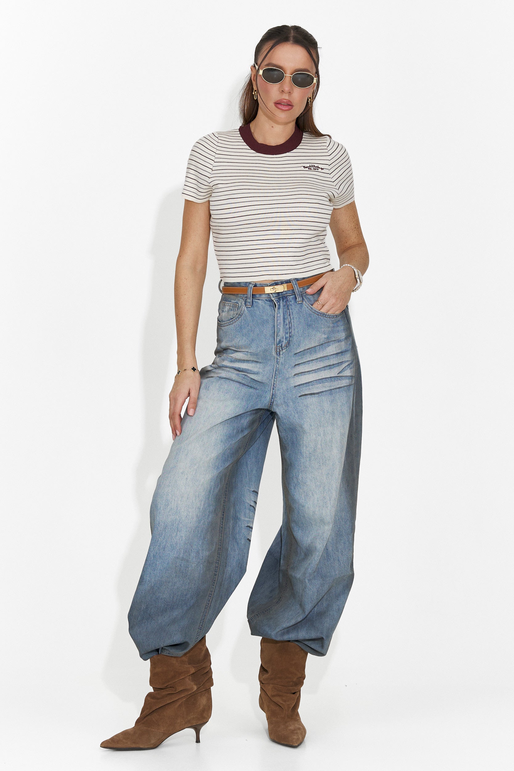 Tricou dama casual bej Hainie Bogas