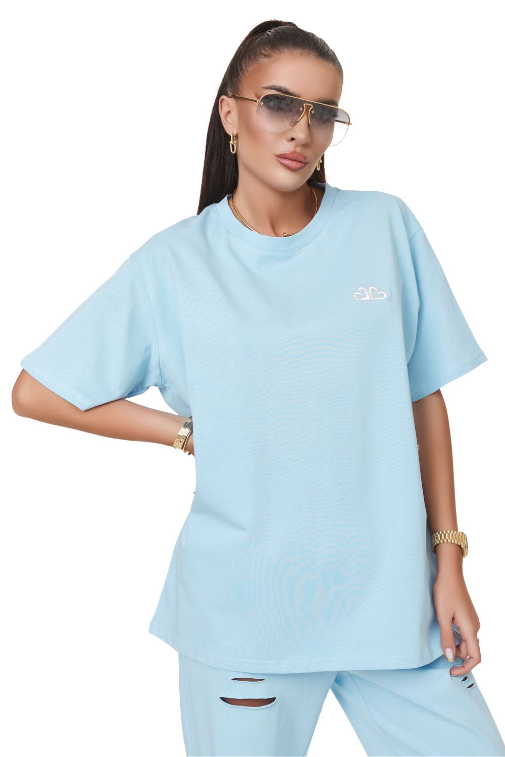Cozila Bogas casual blue ladies t-shirt