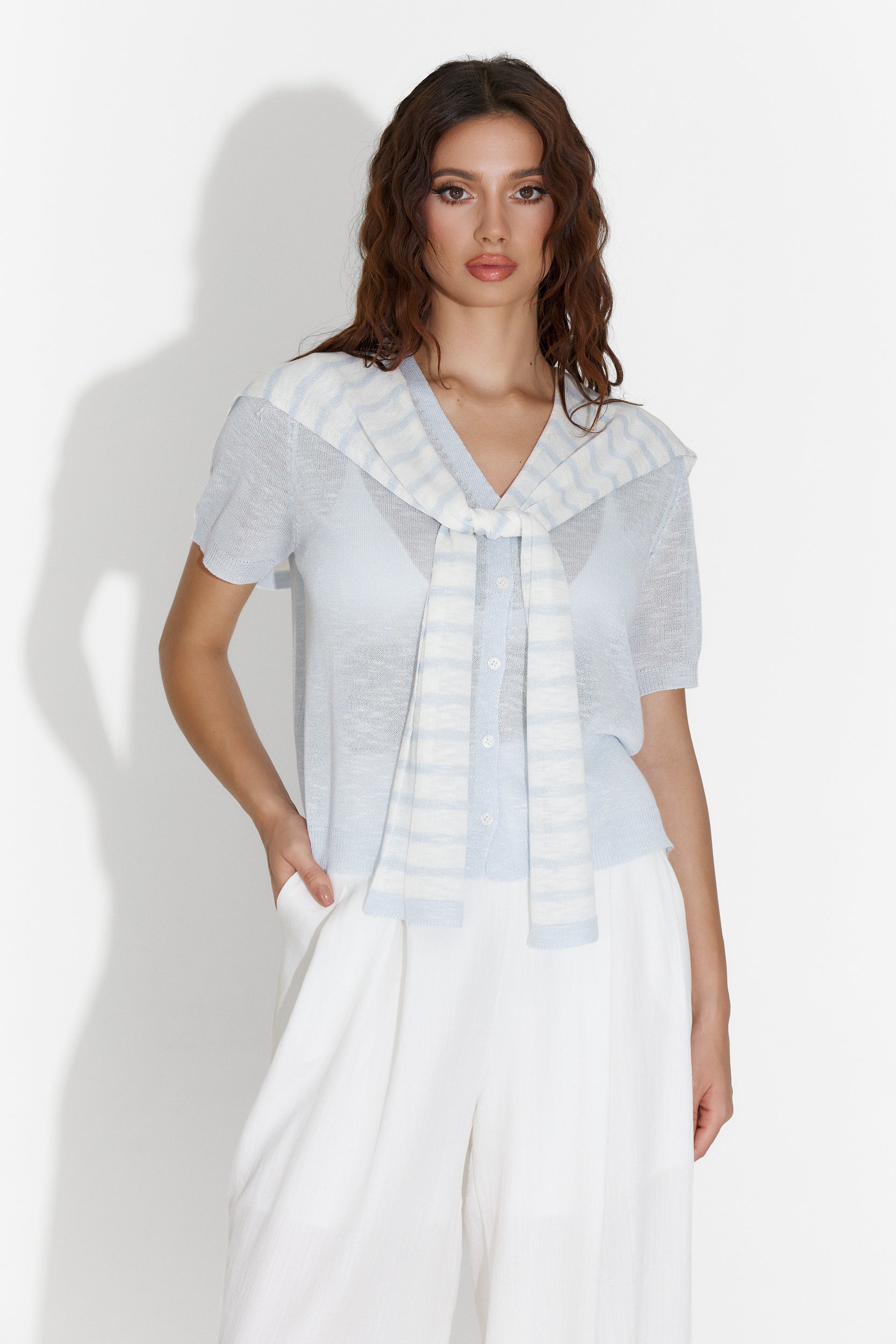 Tricou dama casual bleu Tinsia Bogas