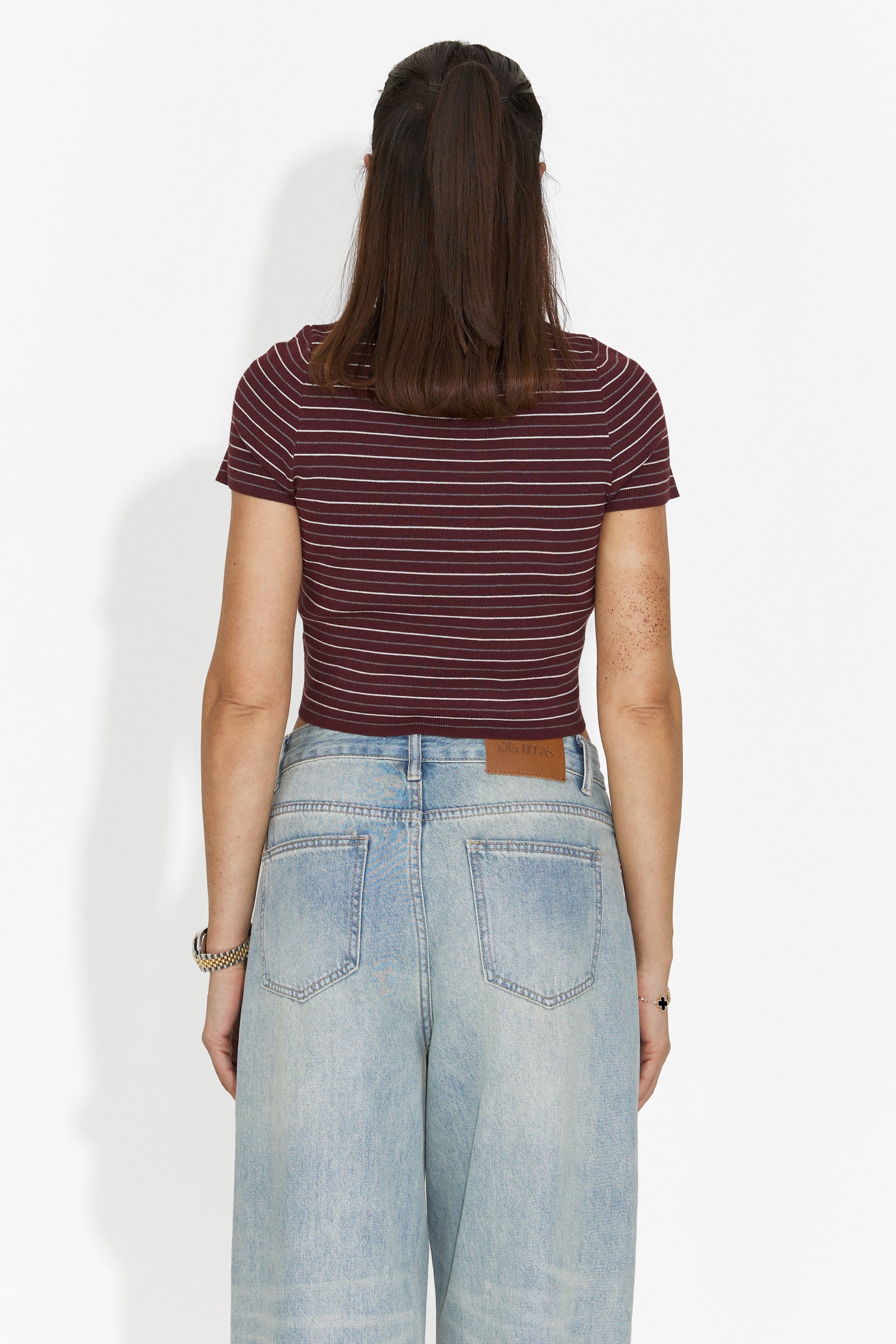 Tricou dama casual burgundy Hainie Bogas