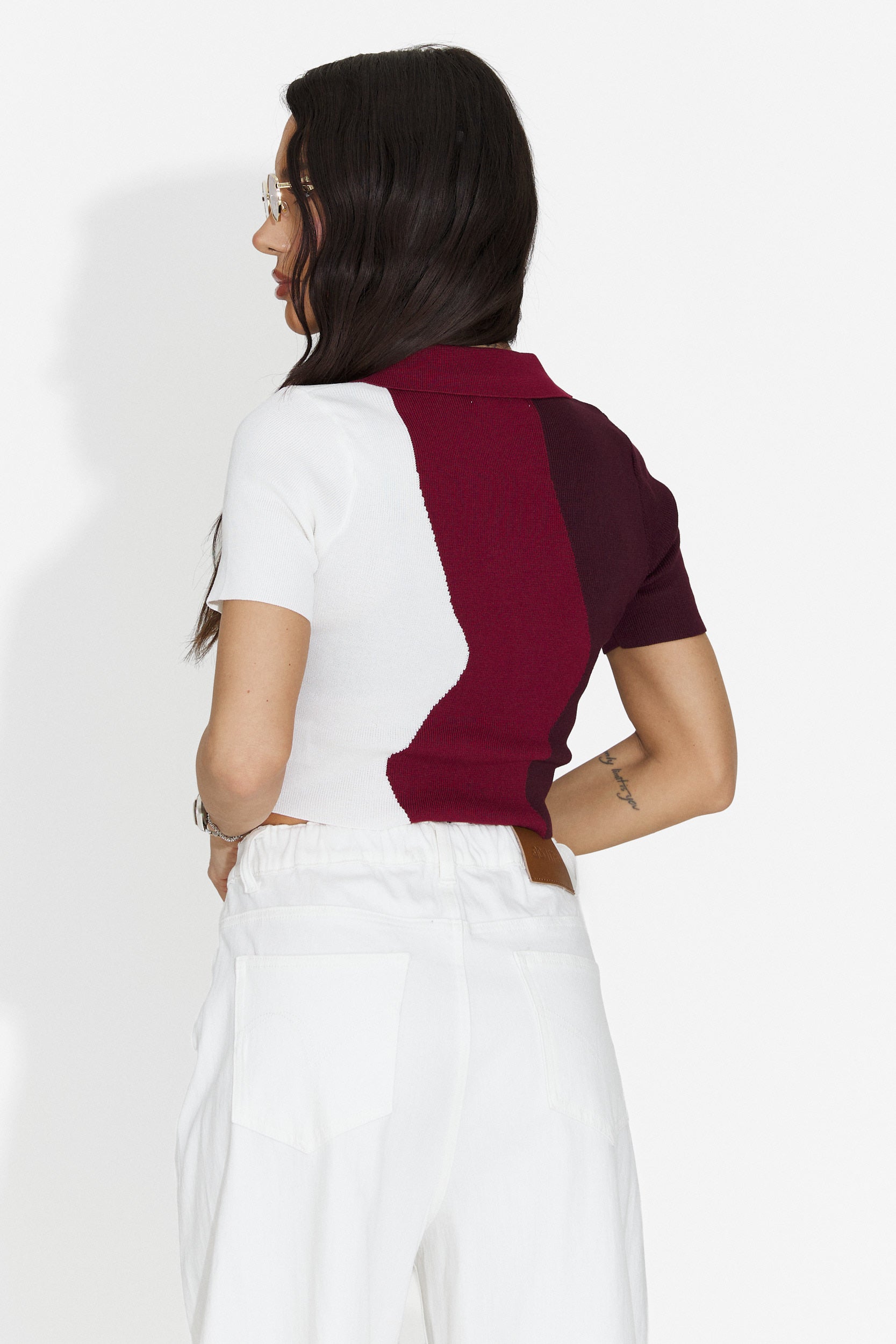 Tricou dama casual burgundy Oniana Bogas