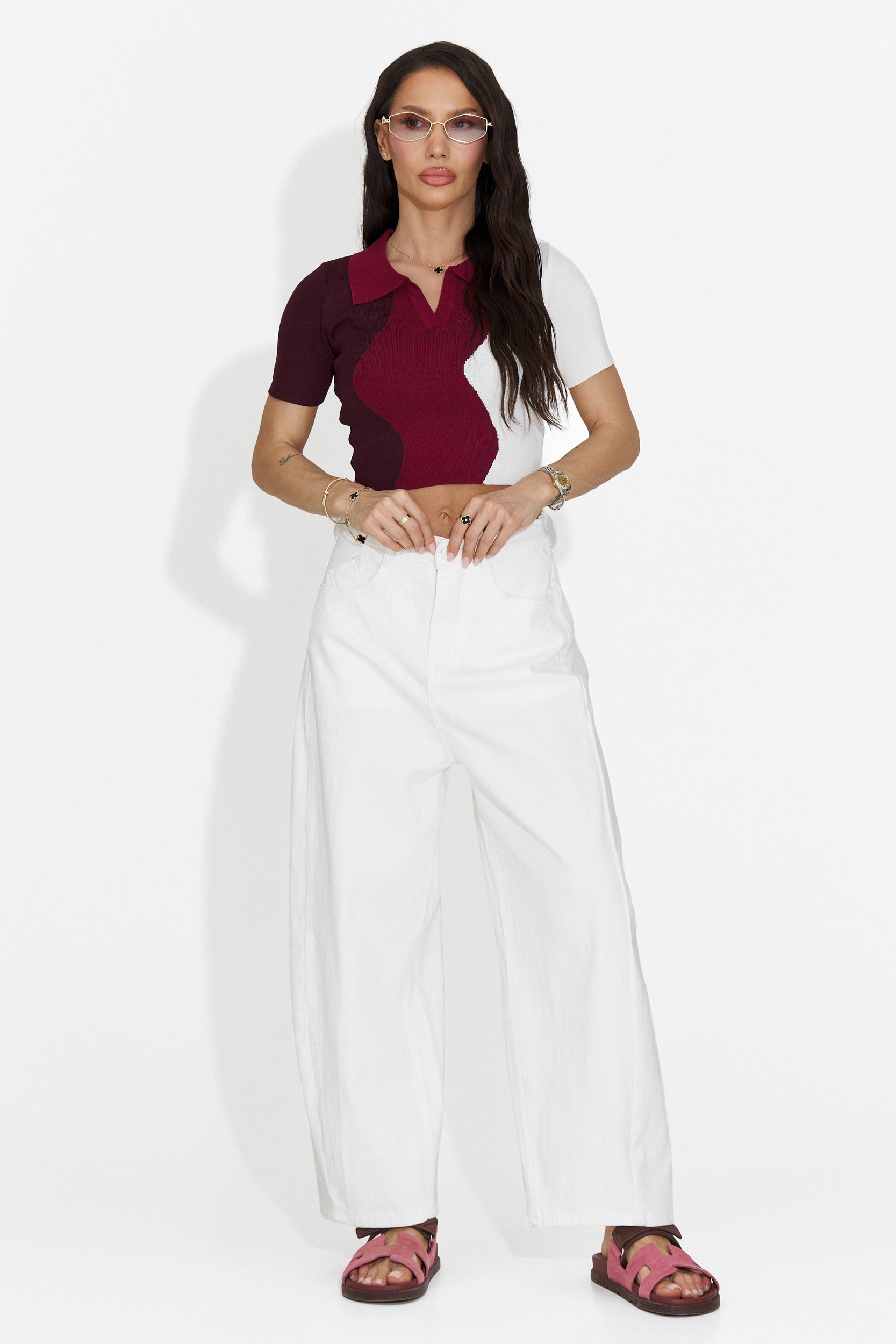 Tricou dama casual burgundy Oniana Bogas
