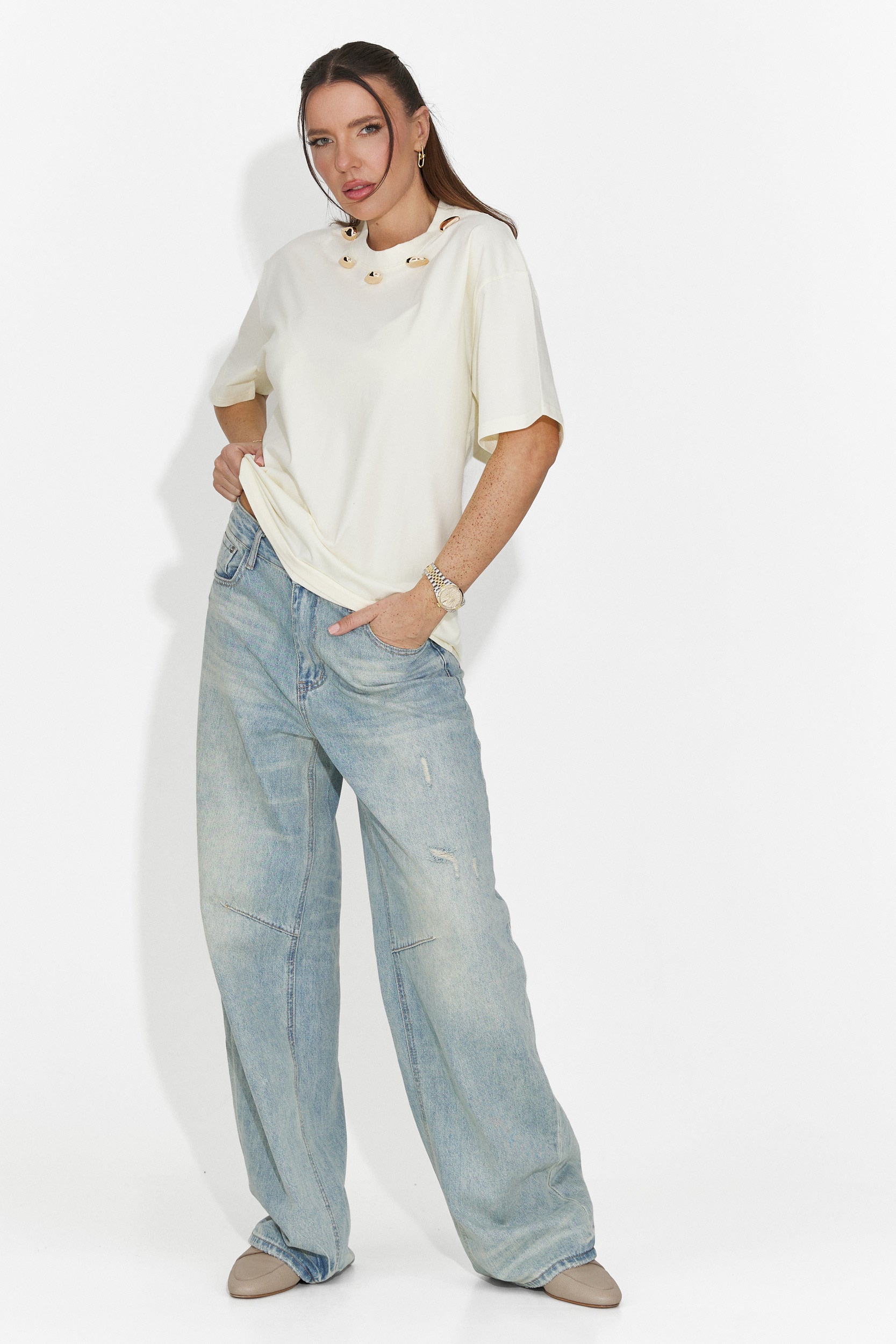 Tricou dama casual galben Cristelia Bogas
