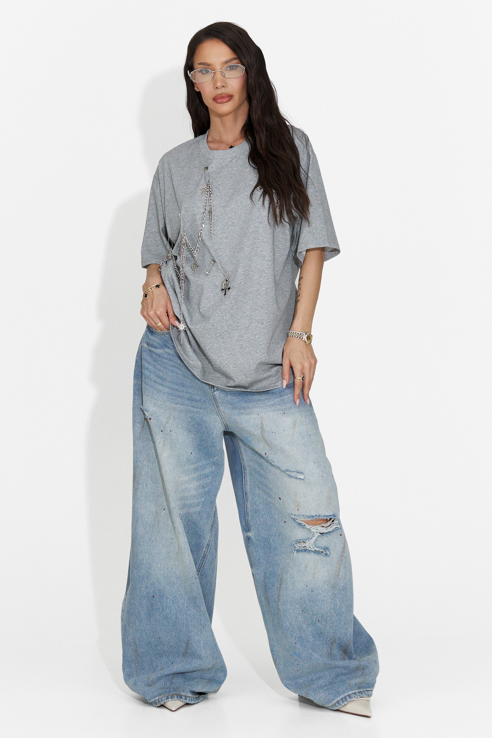 Tricou dama casual gri Kohleria Bogas