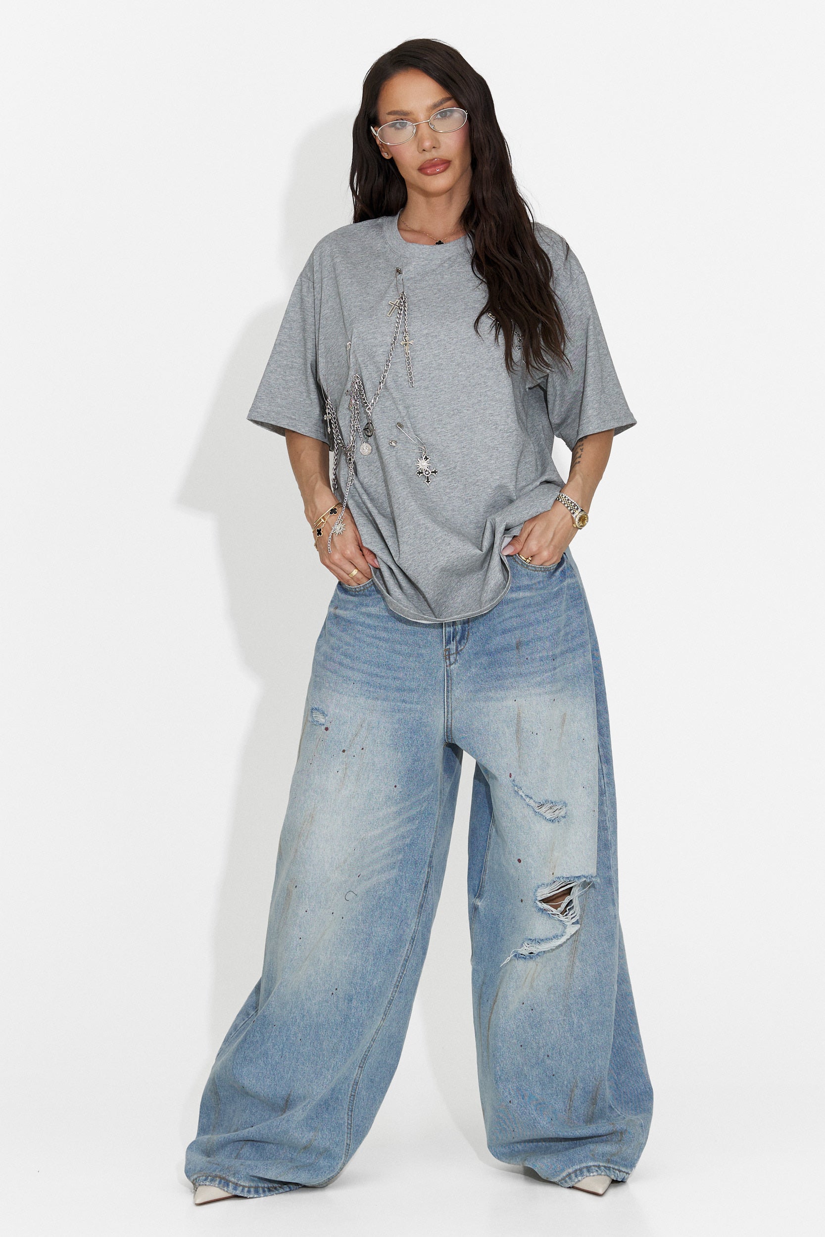 Tricou dama casual gri Kohleria Bogas