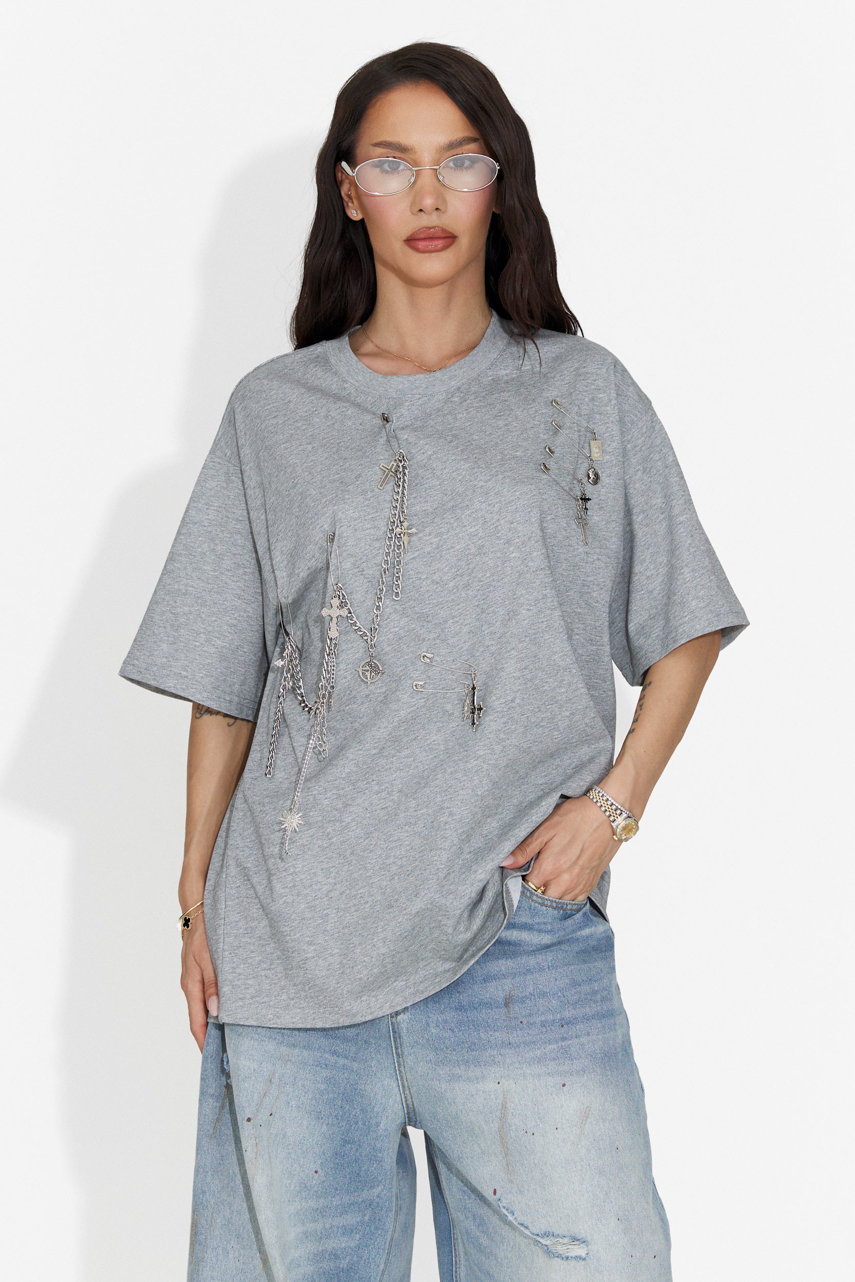 Tricou dama casual gri Kohleria Bogas