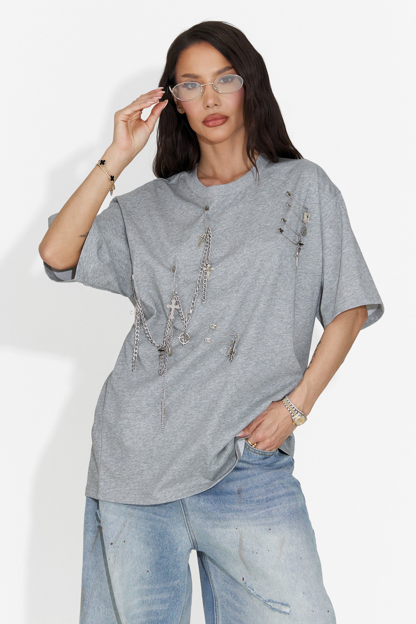 Tricou dama casual gri Kohleria Bogas