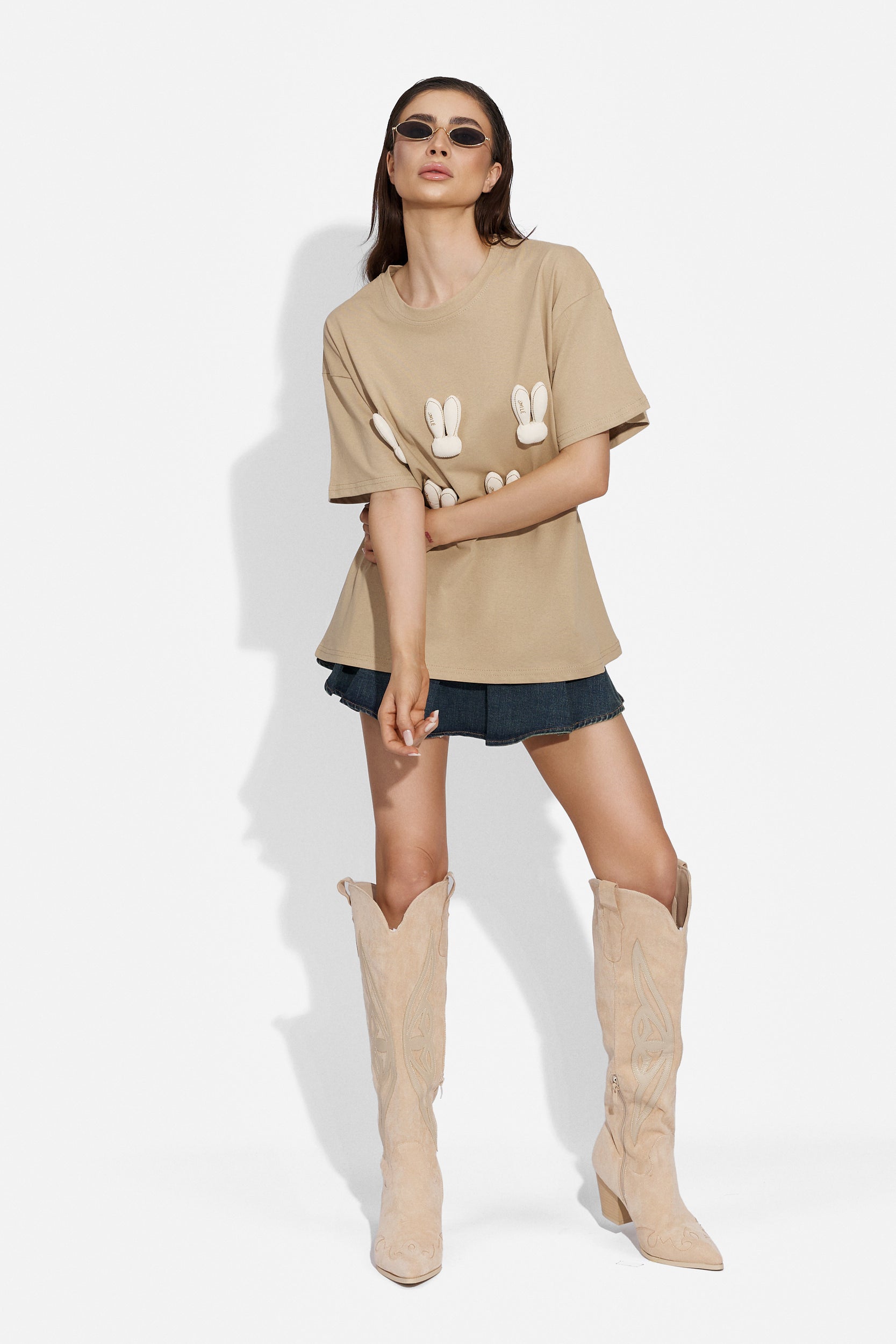 Monity Bogas brown casual ladies t-shirt