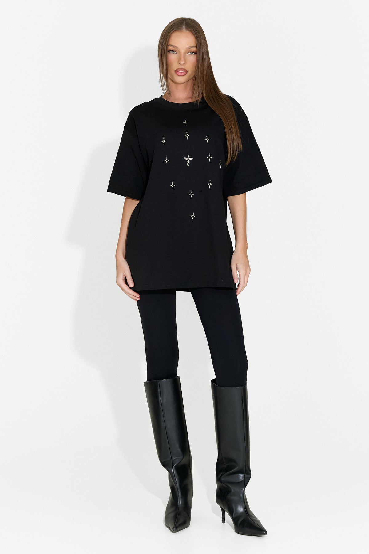 Tricou dama casual negru Analysis Bogas