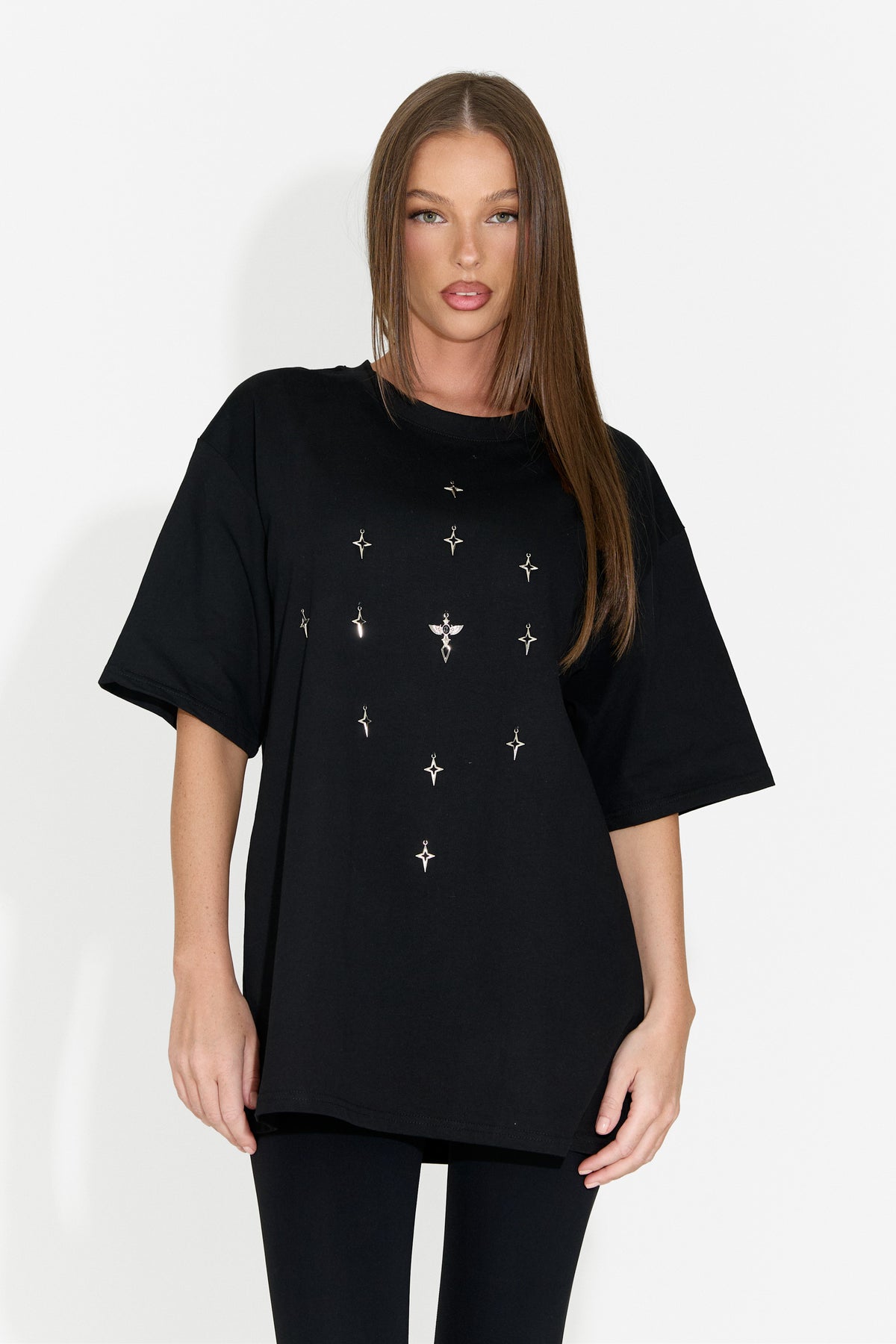 Tricou dama casual negru Analysis Bogas, imaginea 1 din 9