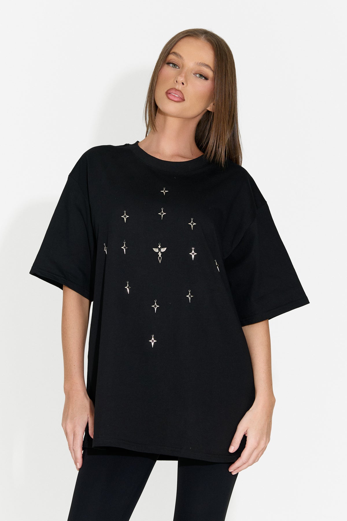 Tricou dama casual negru Analysis Bogas, imaginea 2 din 9