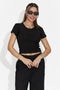 Tricou dama casual negru Barebria Bogas