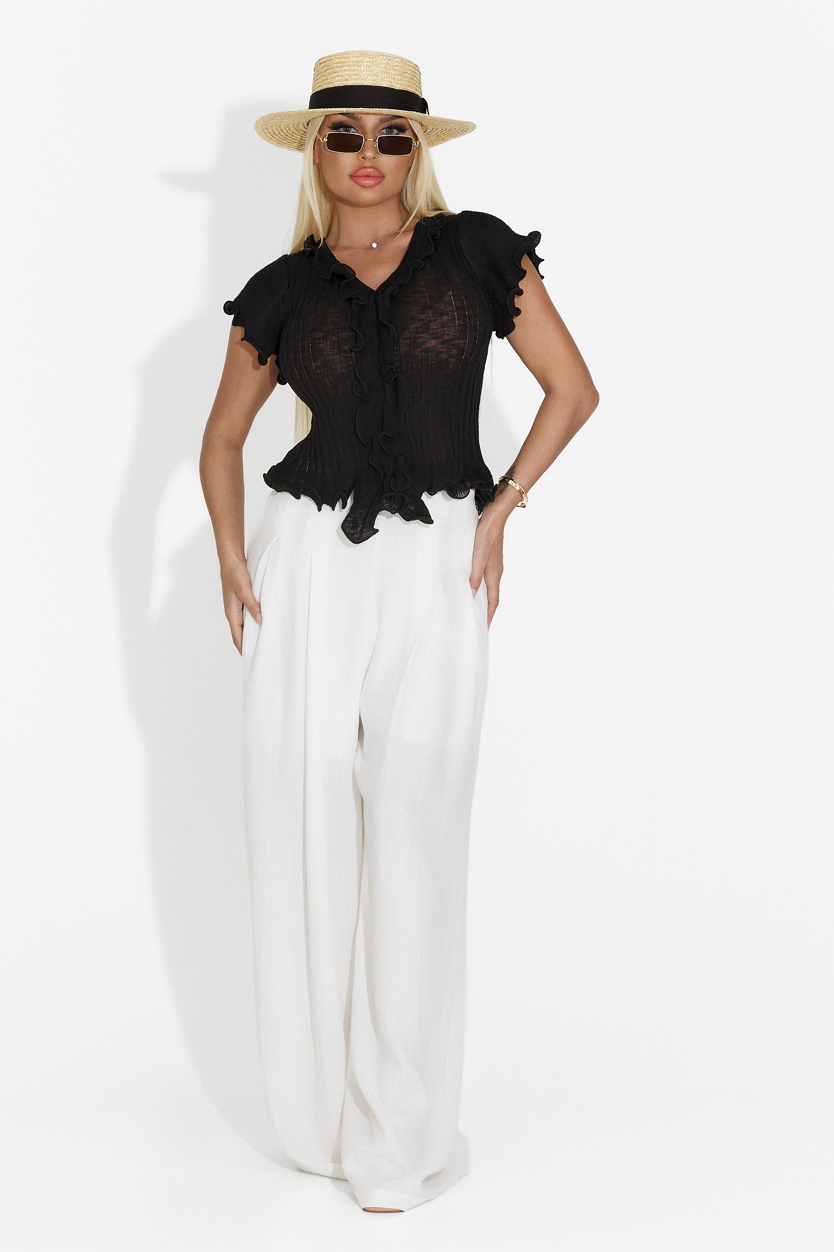 Tricou dama casual negru Calvon Bogas