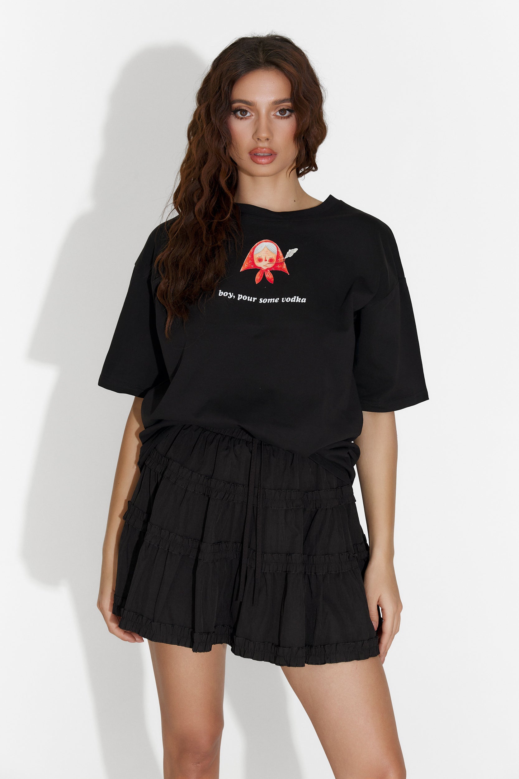 Tricou dama casual negru Clodike Bogas