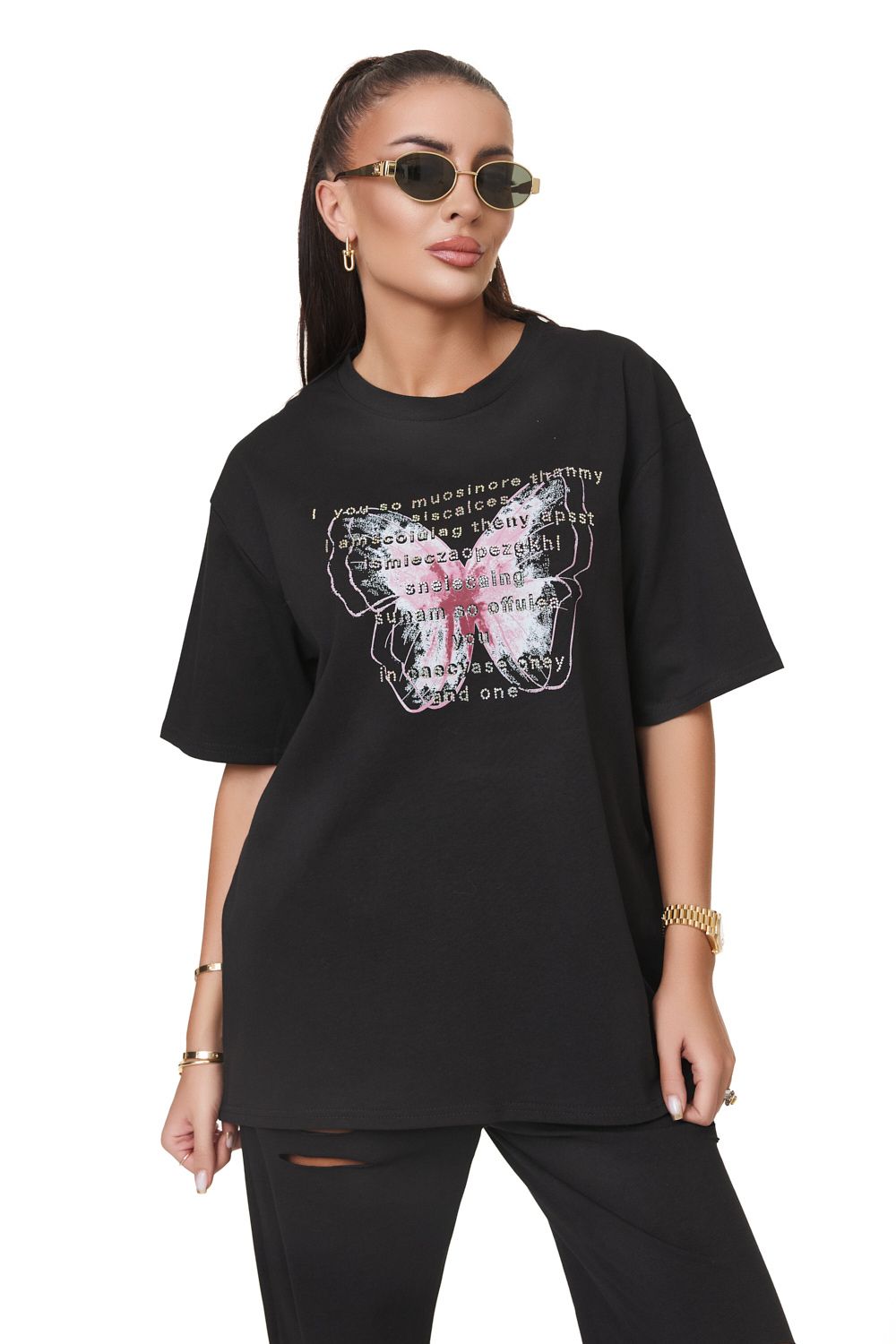 Tricou dama casual negru Ralisa Bogas