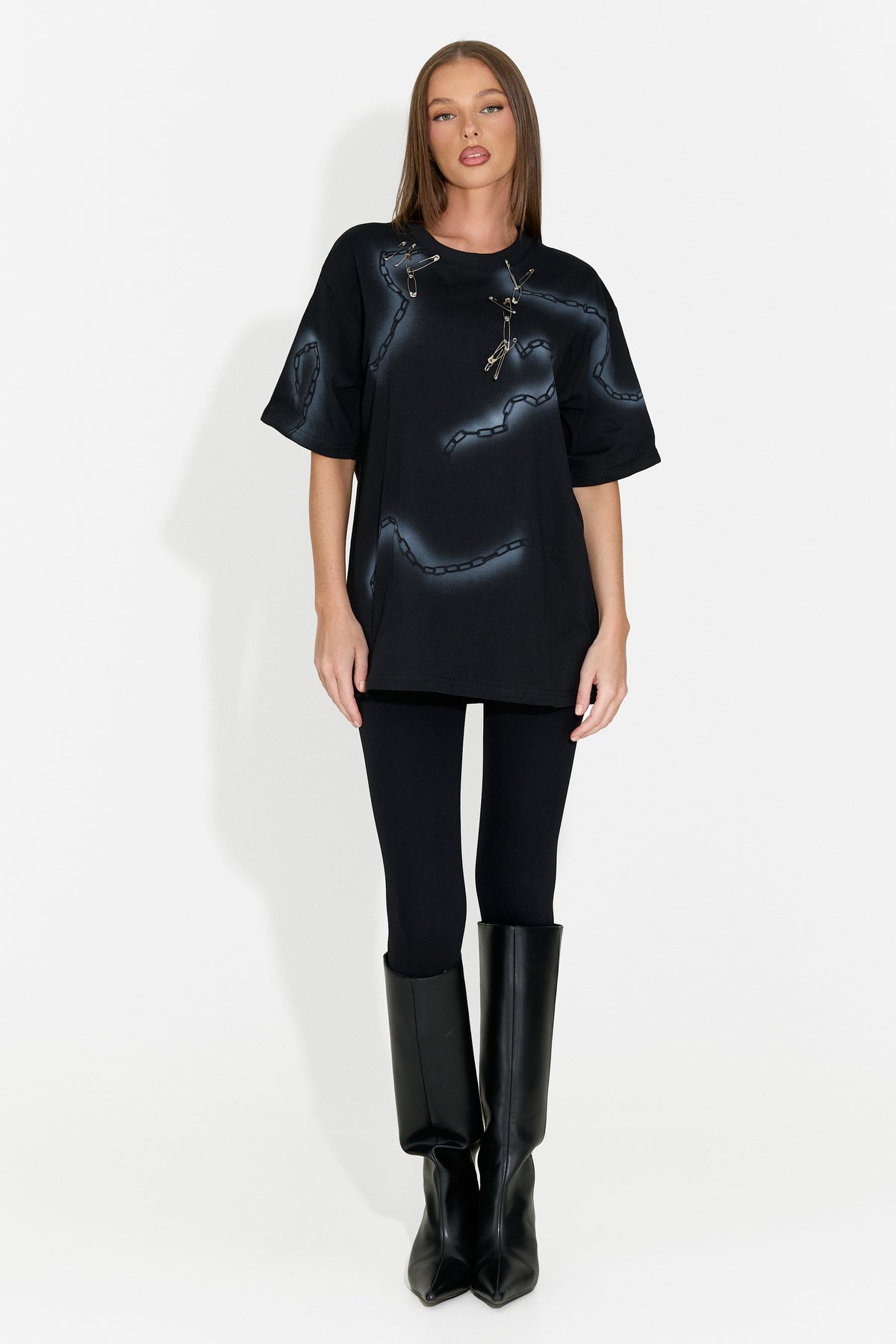 Tricou dama casual negru Rougha Bogas