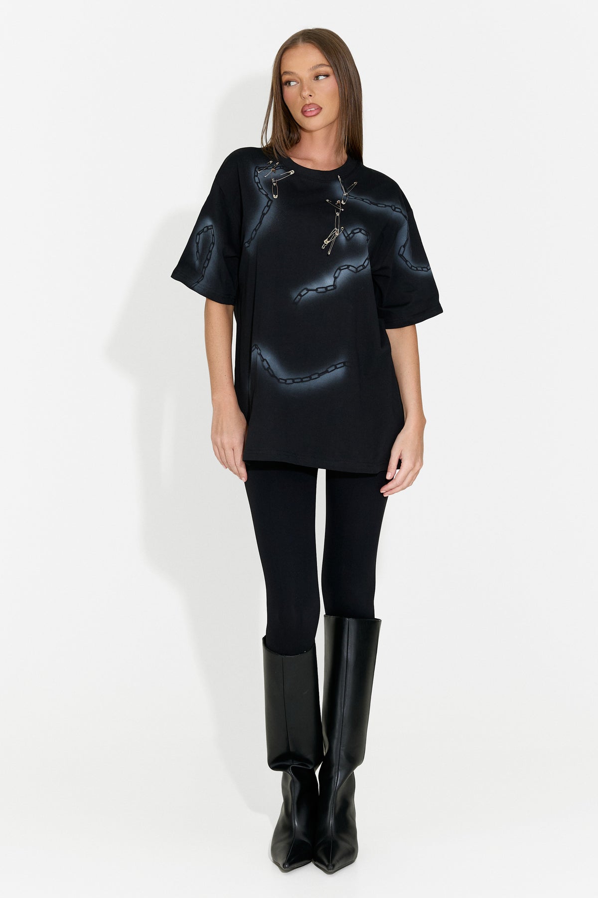 Tricou dama casual negru Rougha Bogas