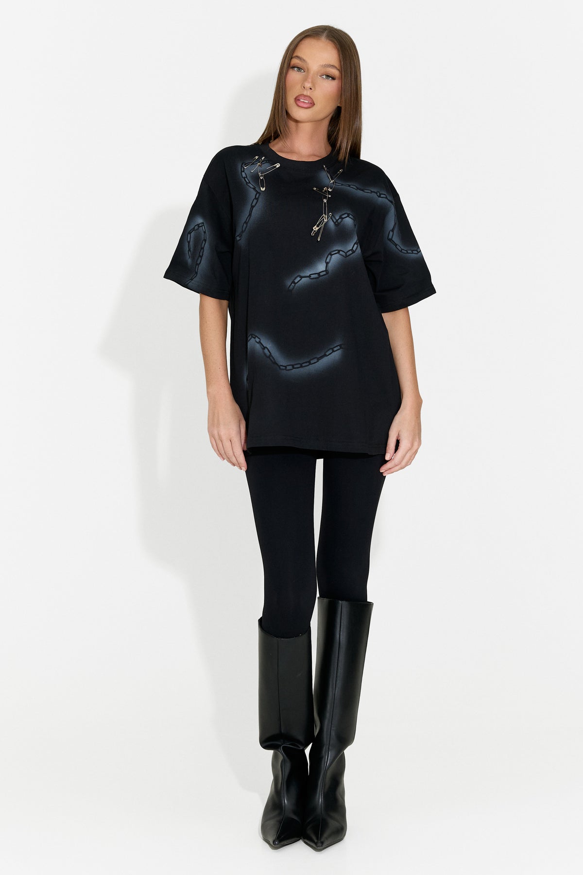 Tricou dama casual negru Rougha Bogas