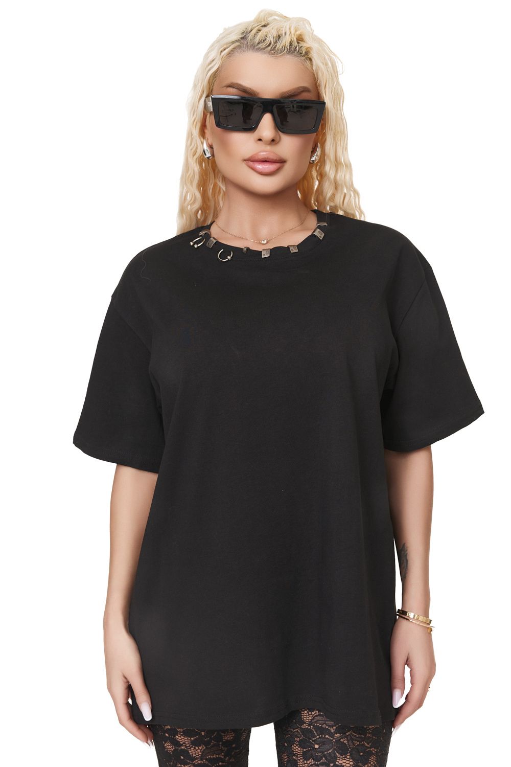Tricou dama casual negru Volesia Bogas
