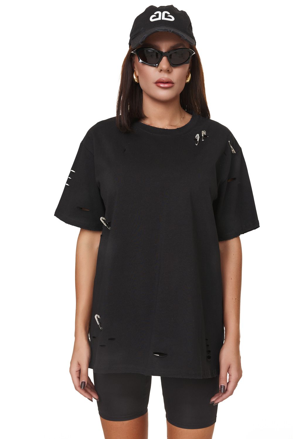 Tricou dama casual negru Voliza Bogas