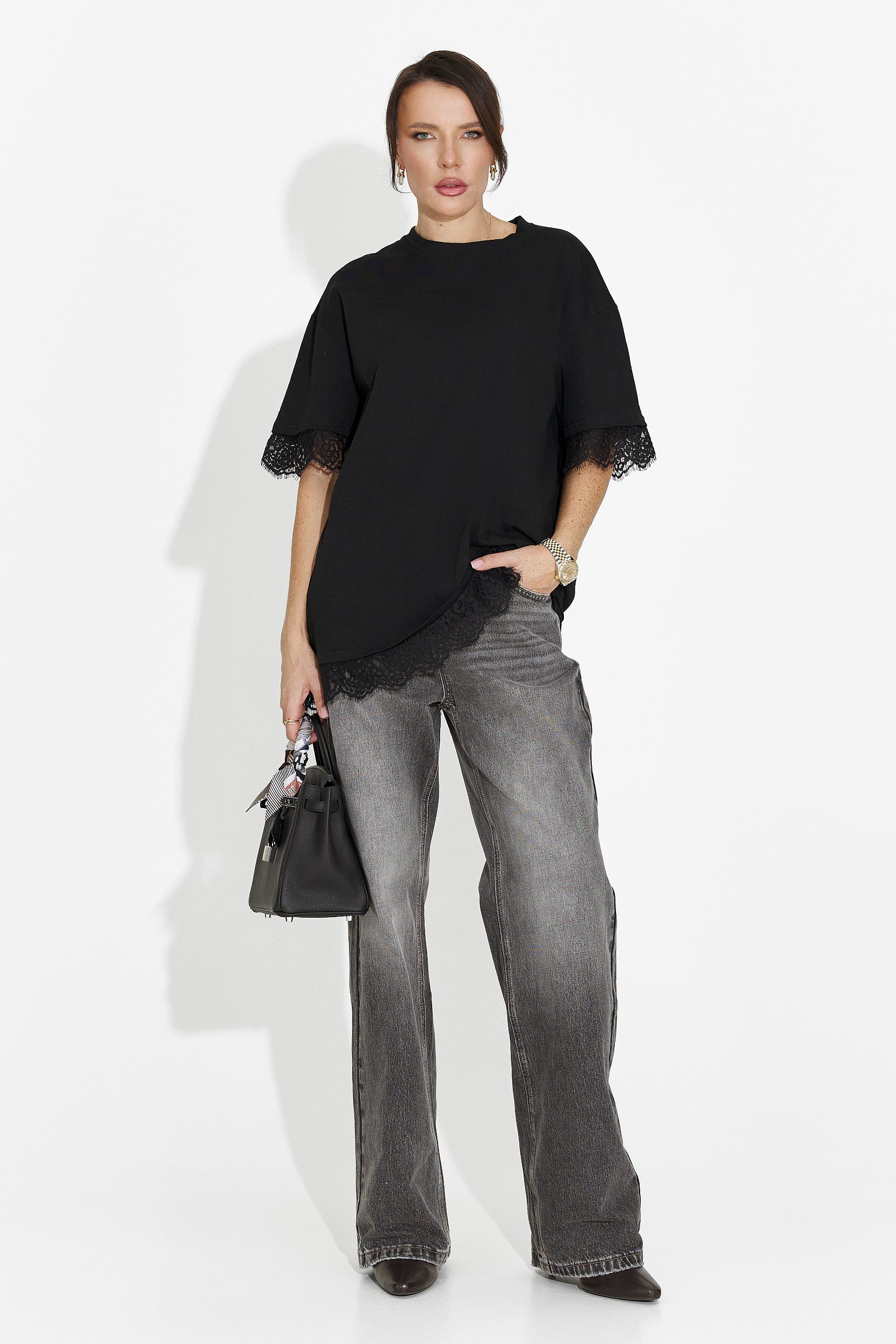 Women's casual black t-shirt Wilda Bogas