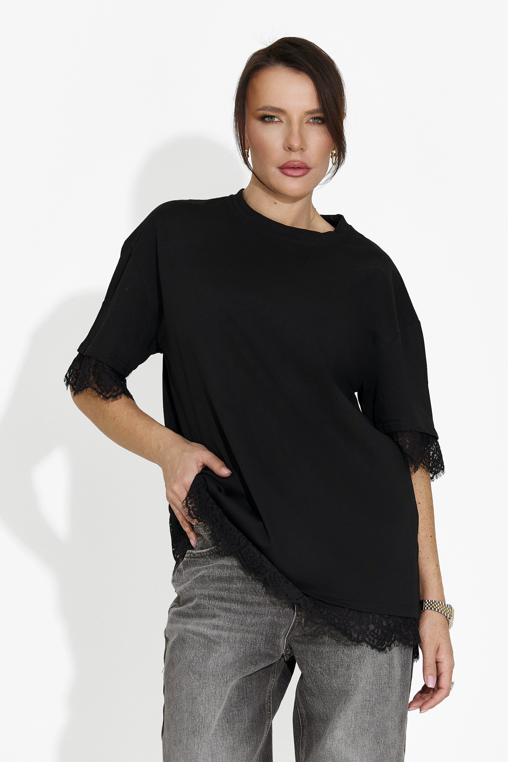 Women's casual black t-shirt Wilda Bogas