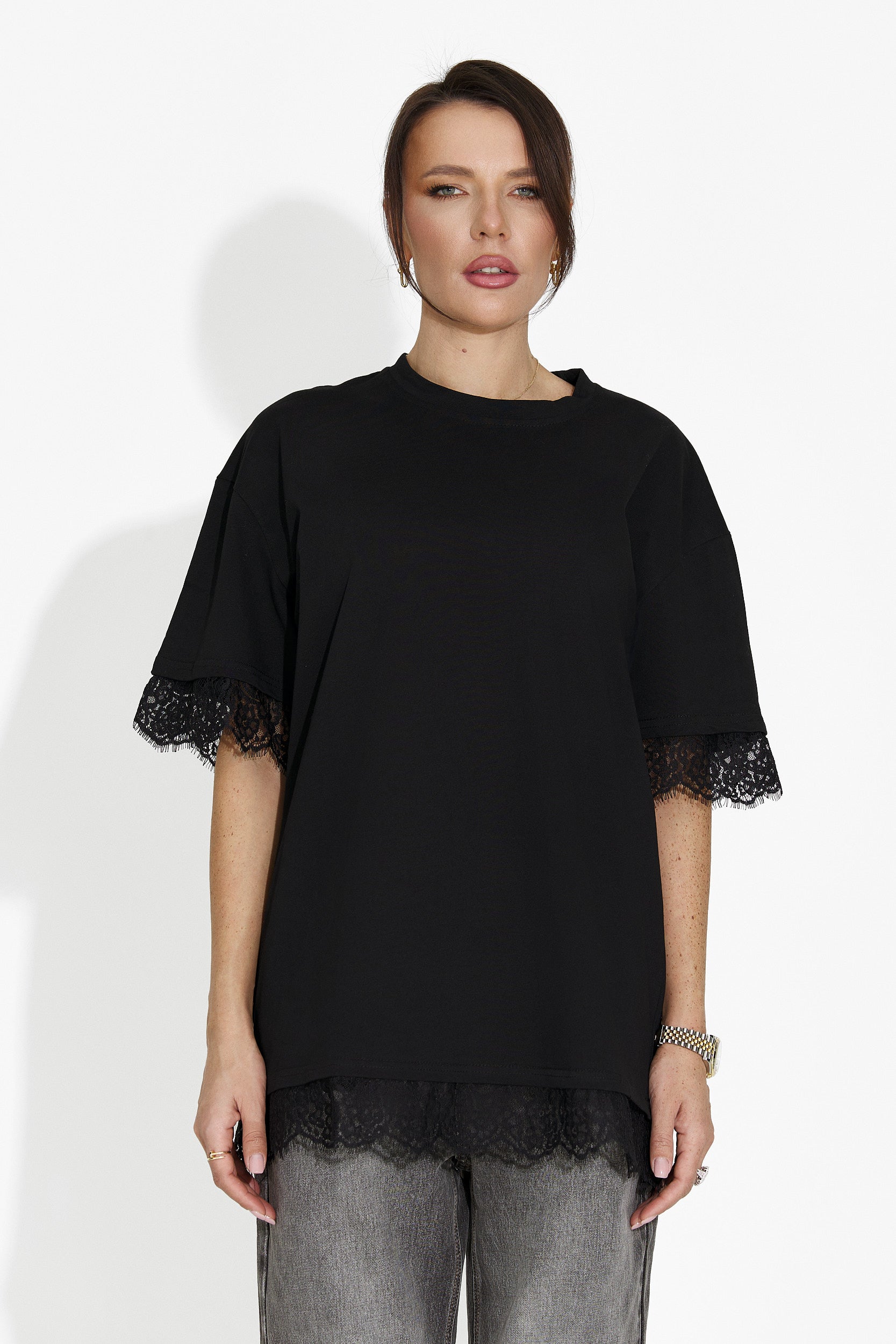 Women's casual black t-shirt Wilda Bogas