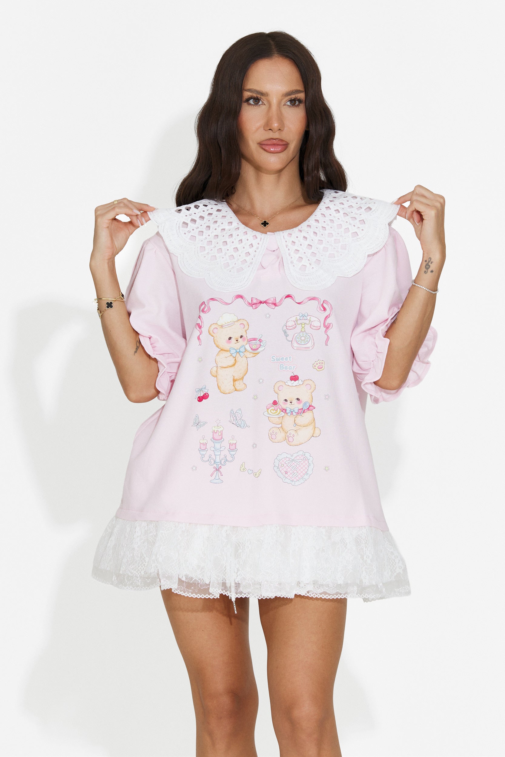 Tricou dama casual roz Olimia Bogas