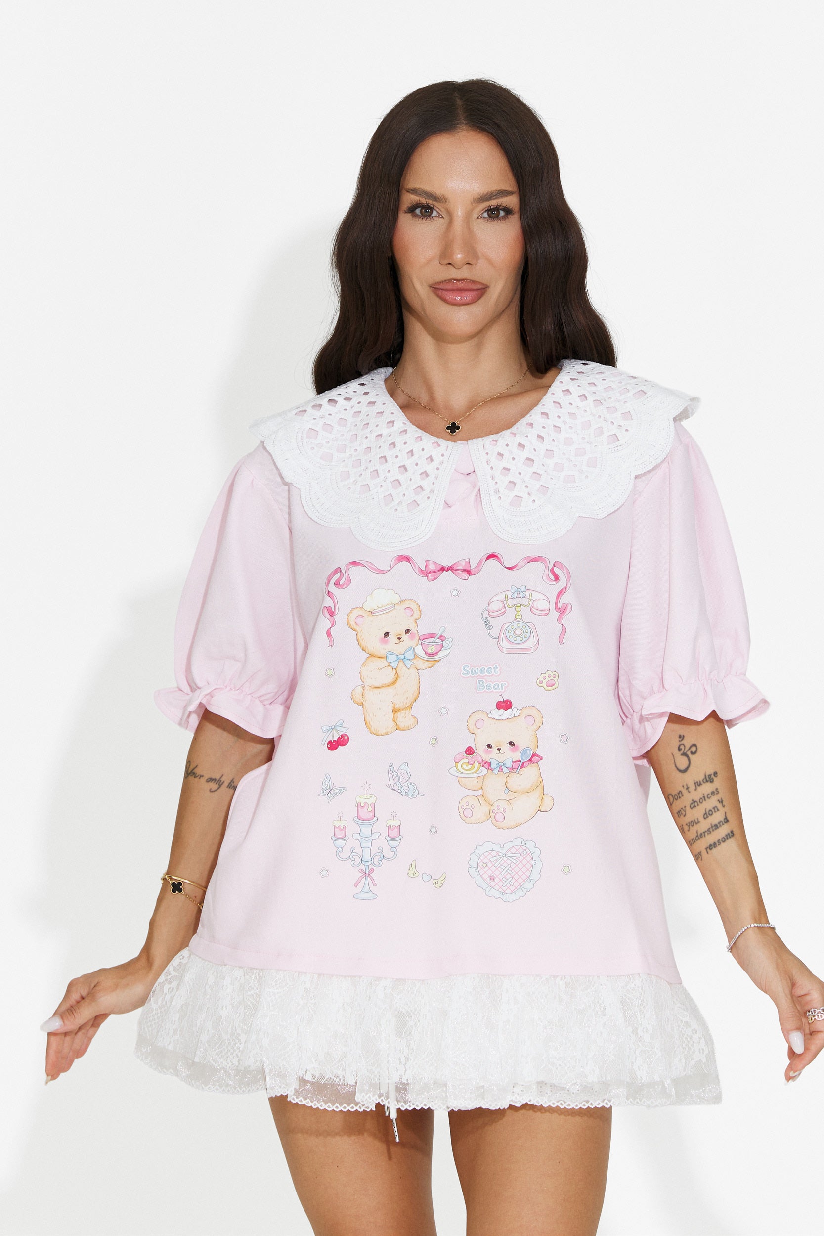 Tricou dama casual roz Olimia Bogas