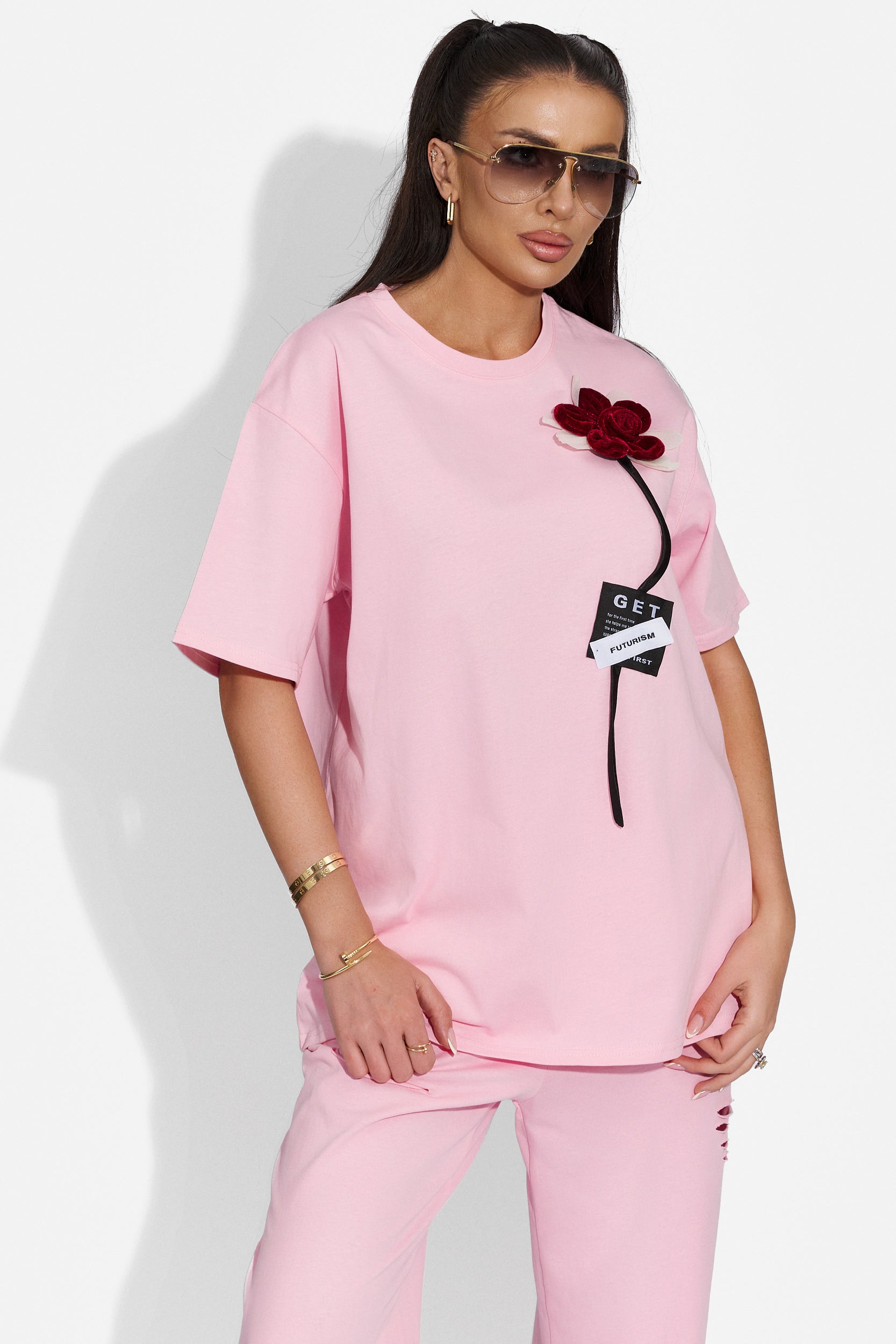 Ladies casual pink Pixie Bogas T-shirt