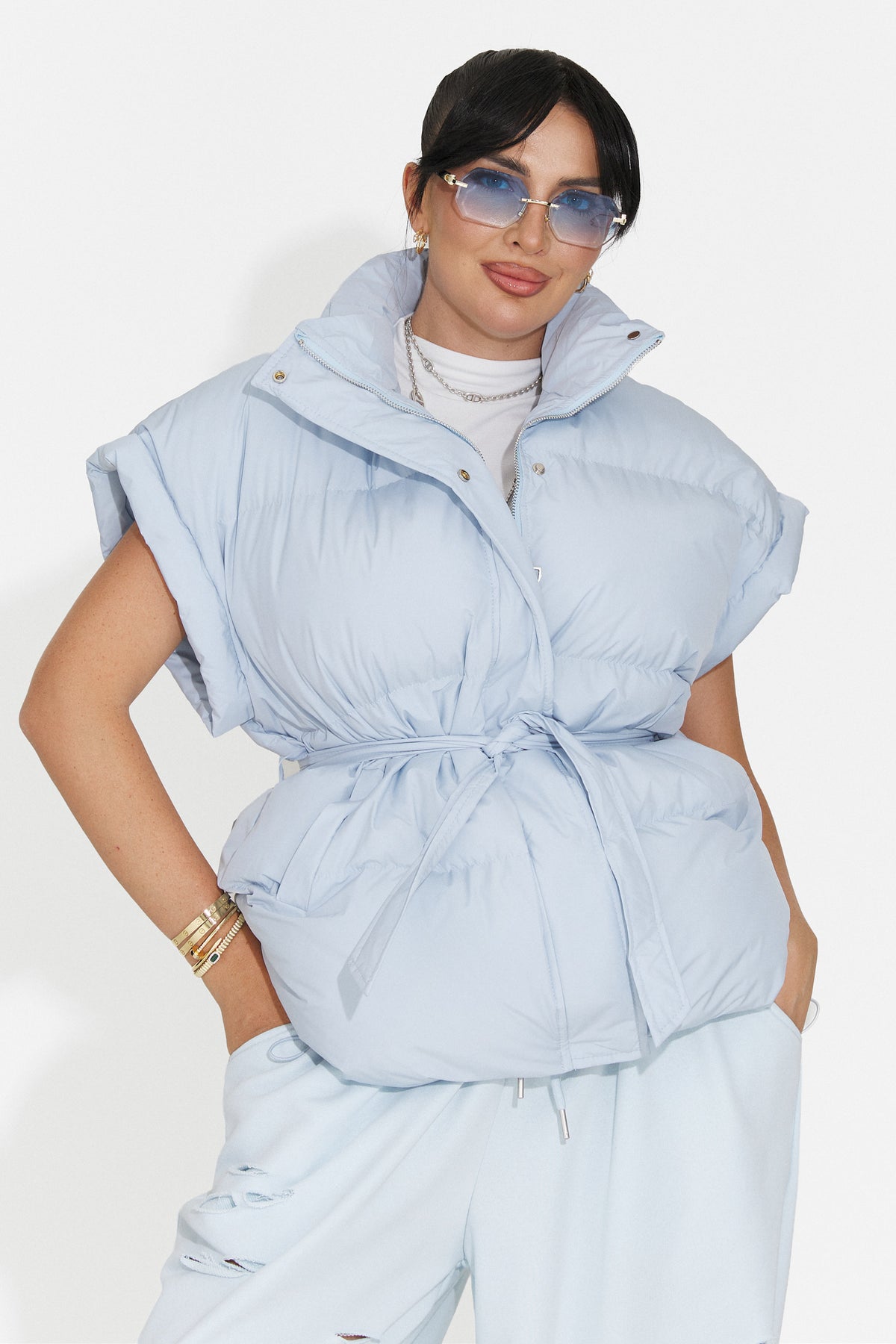 Vesta casual bleu Selitsoria Bogas