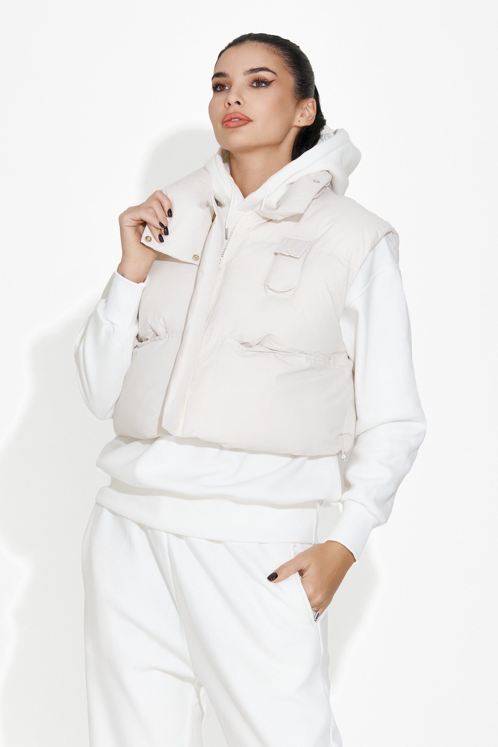 Vesta dama casual bej Aderva Bogas