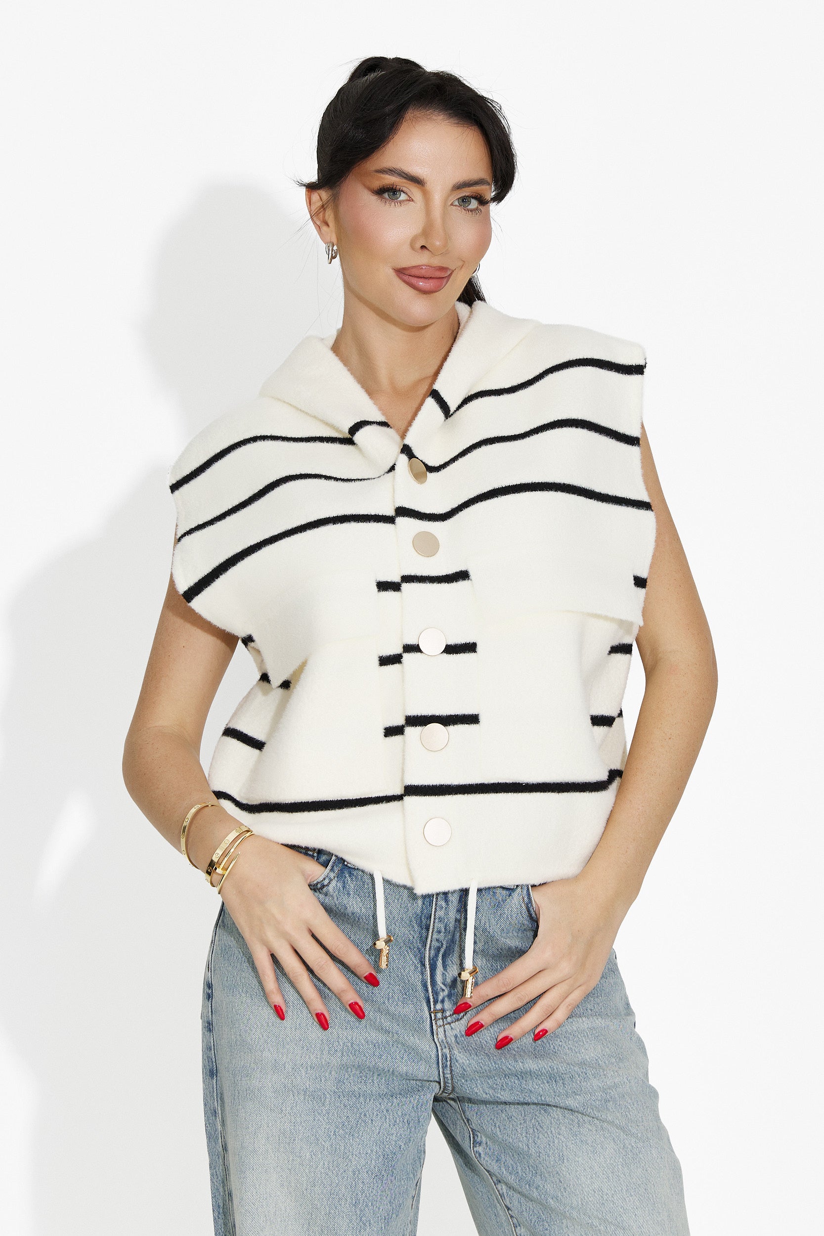 Women's casual beige vest Odeisa Bogas