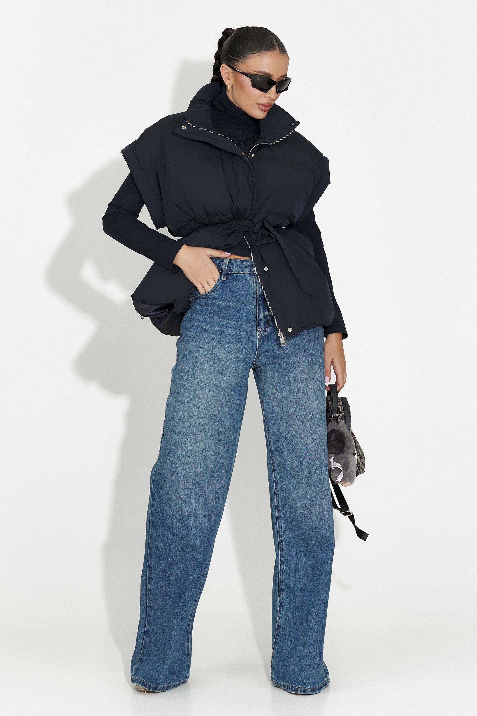 Vesta dama casual bleumarin Denoria Bogas