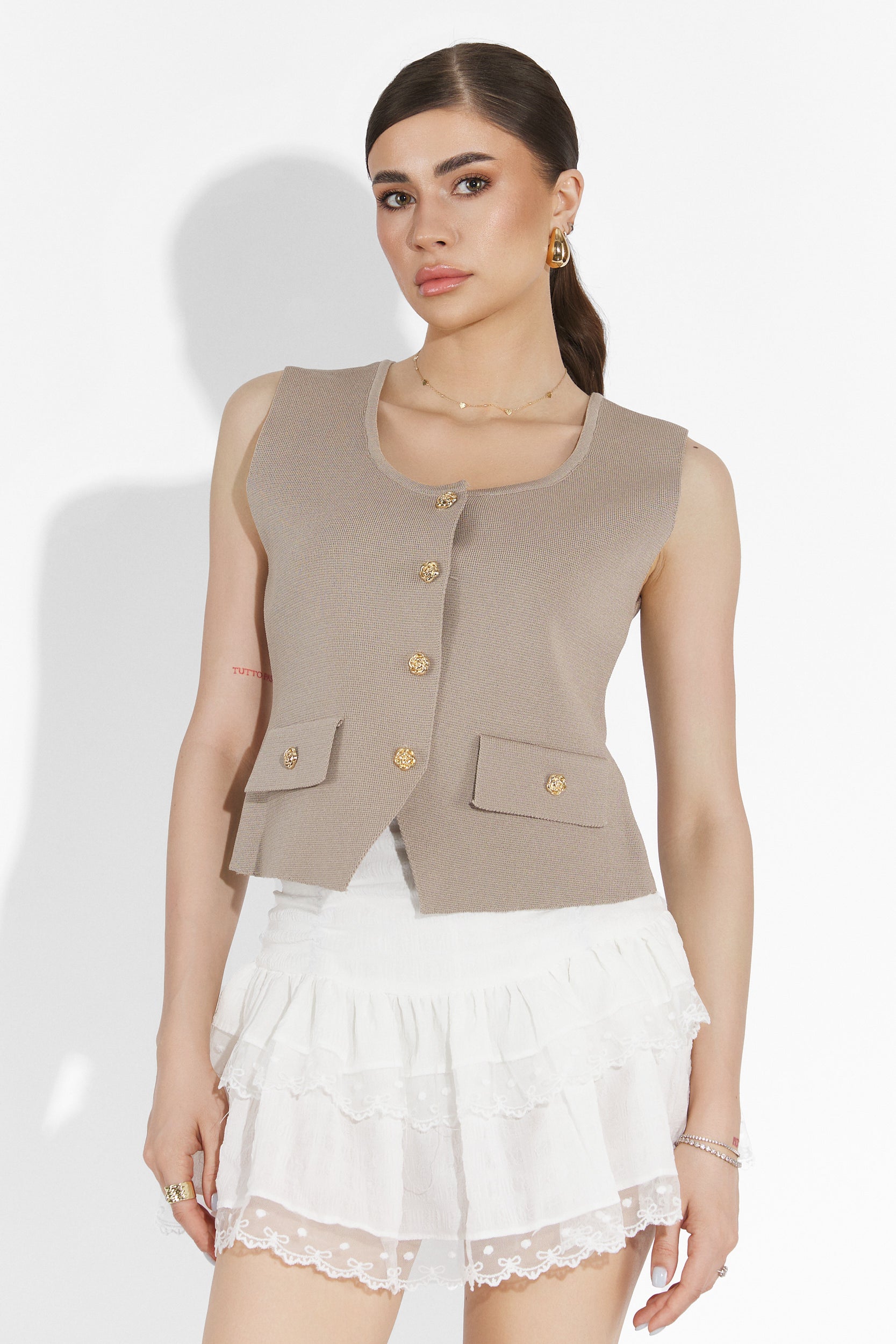 Vesta dama casual gri Lerina Bogas