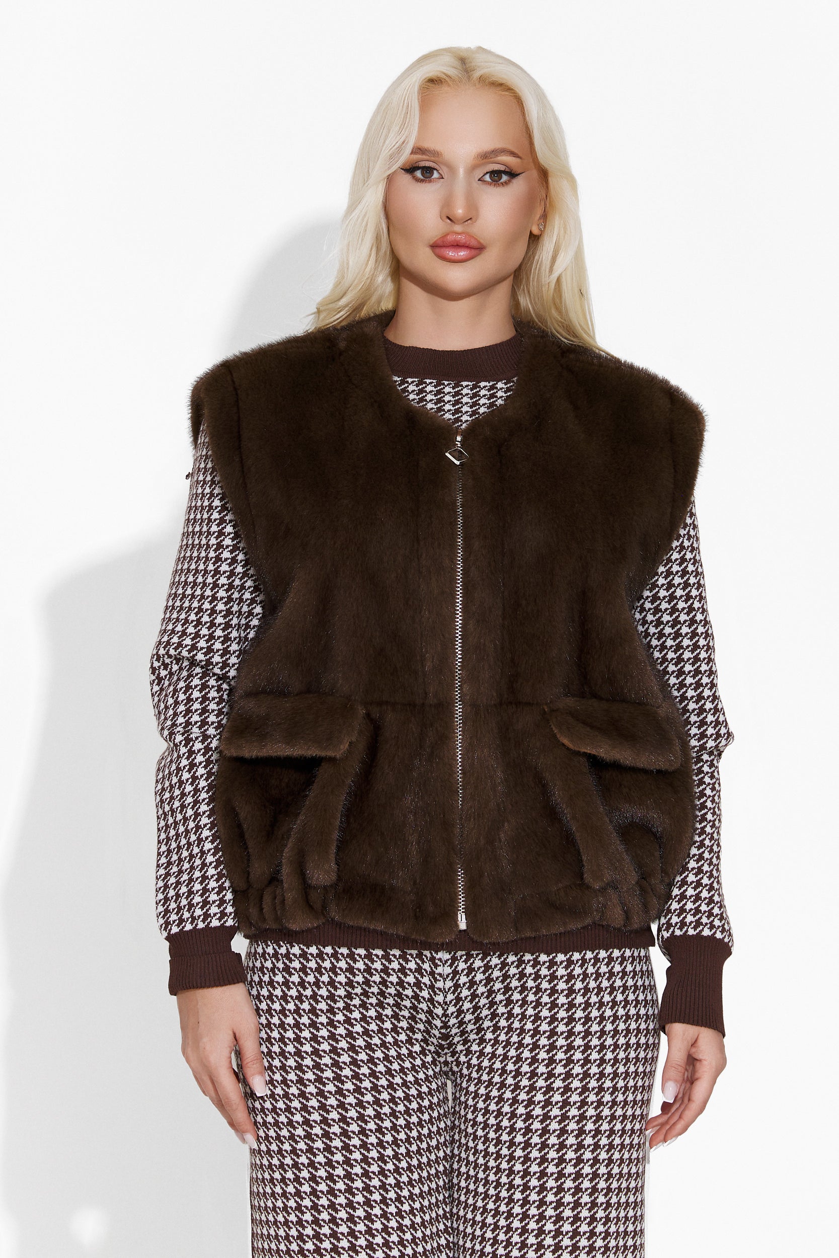 Vesta casual brown Caiana Bogas