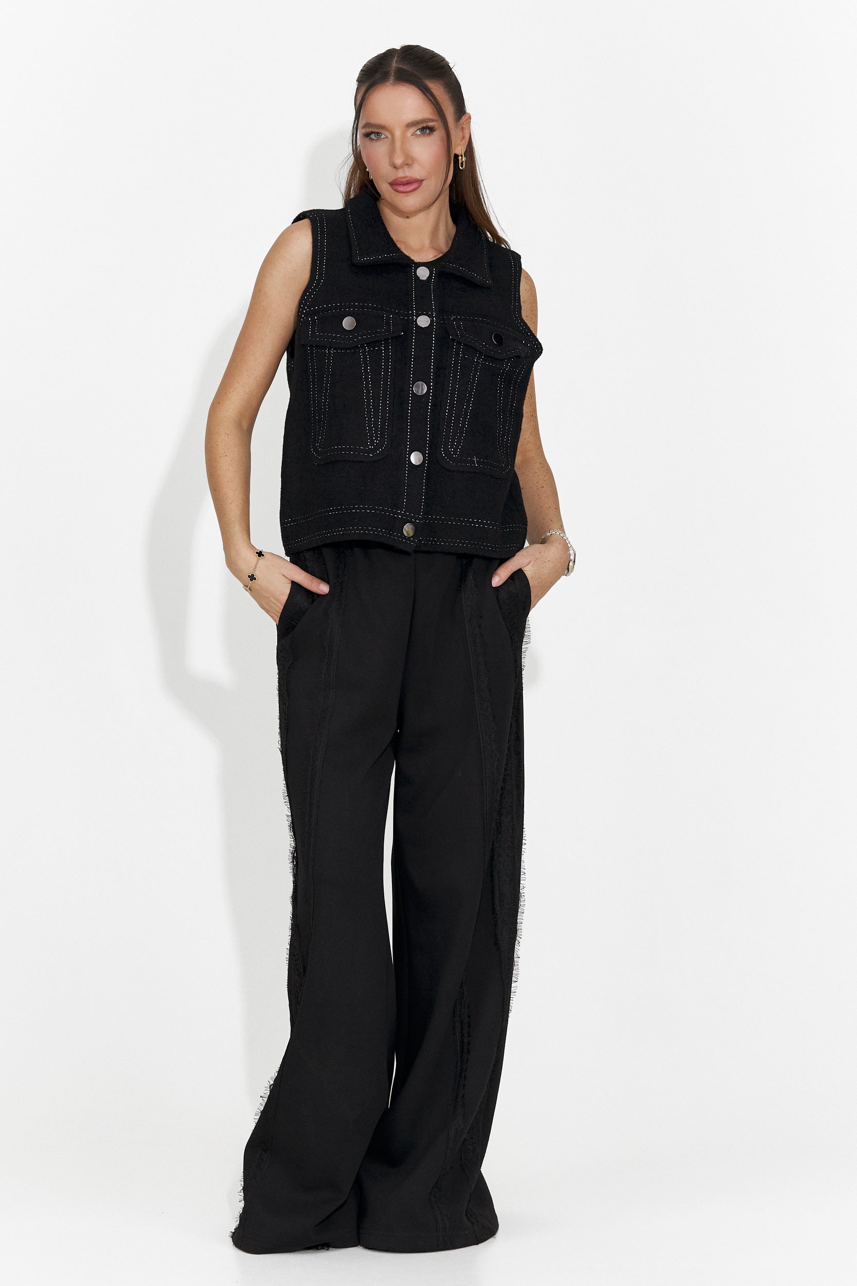 Vesta dama casual neagra Kaleria Bogas