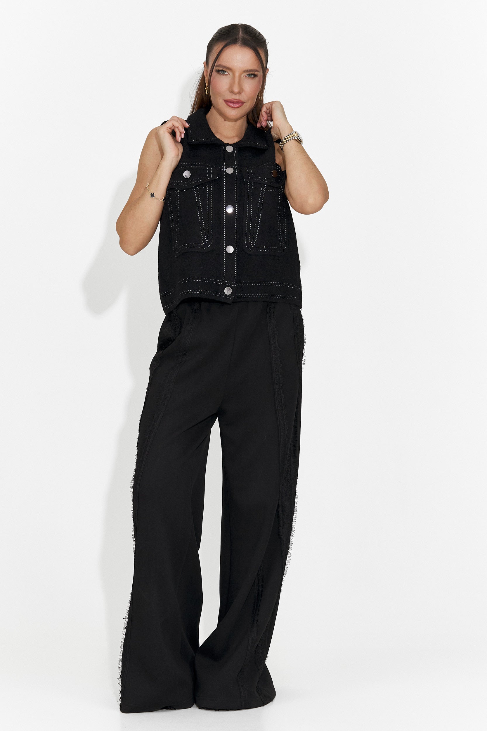 Vesta dama casual neagra Kaleria Bogas