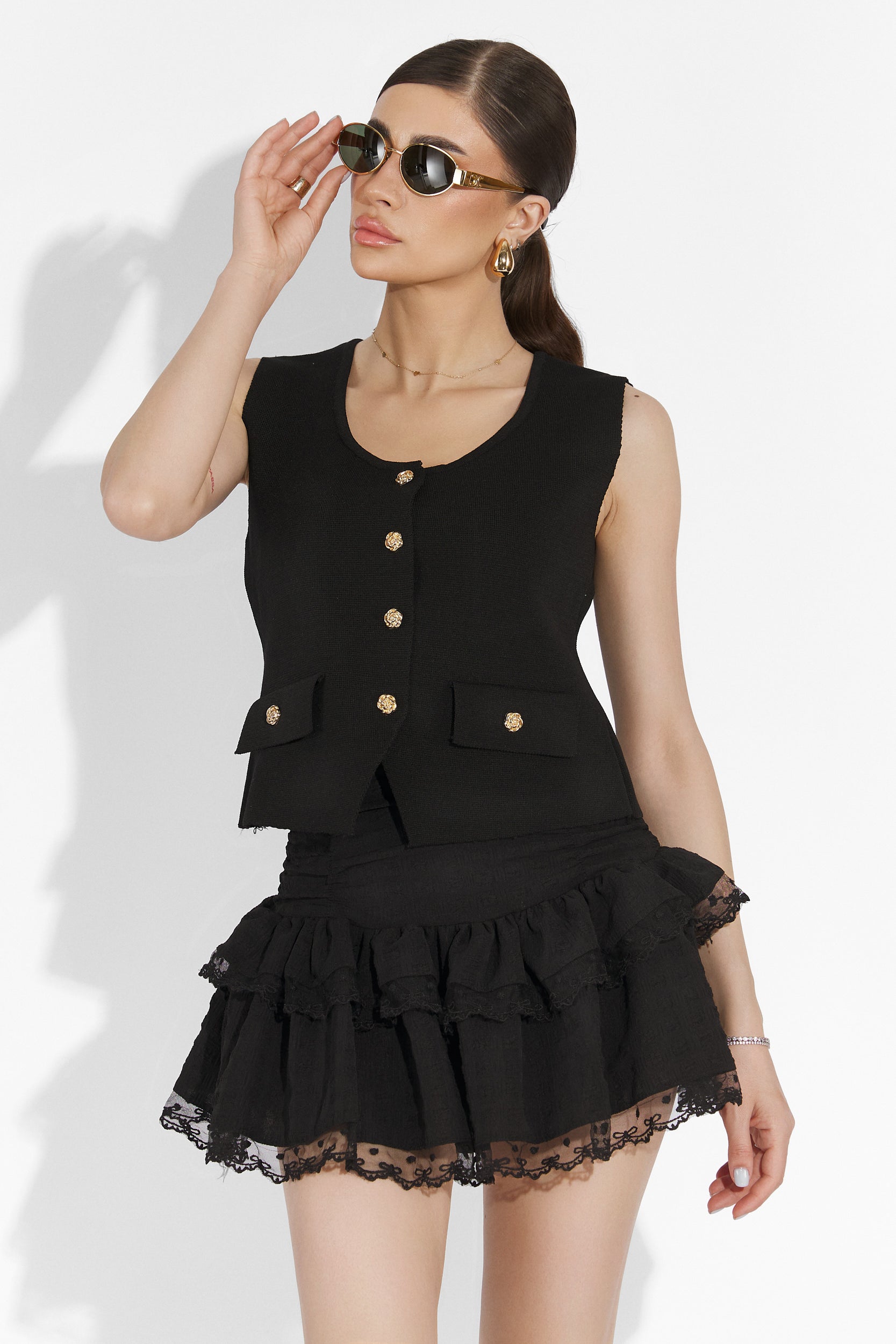 Vesta dama casual neagra Lerina Bogas