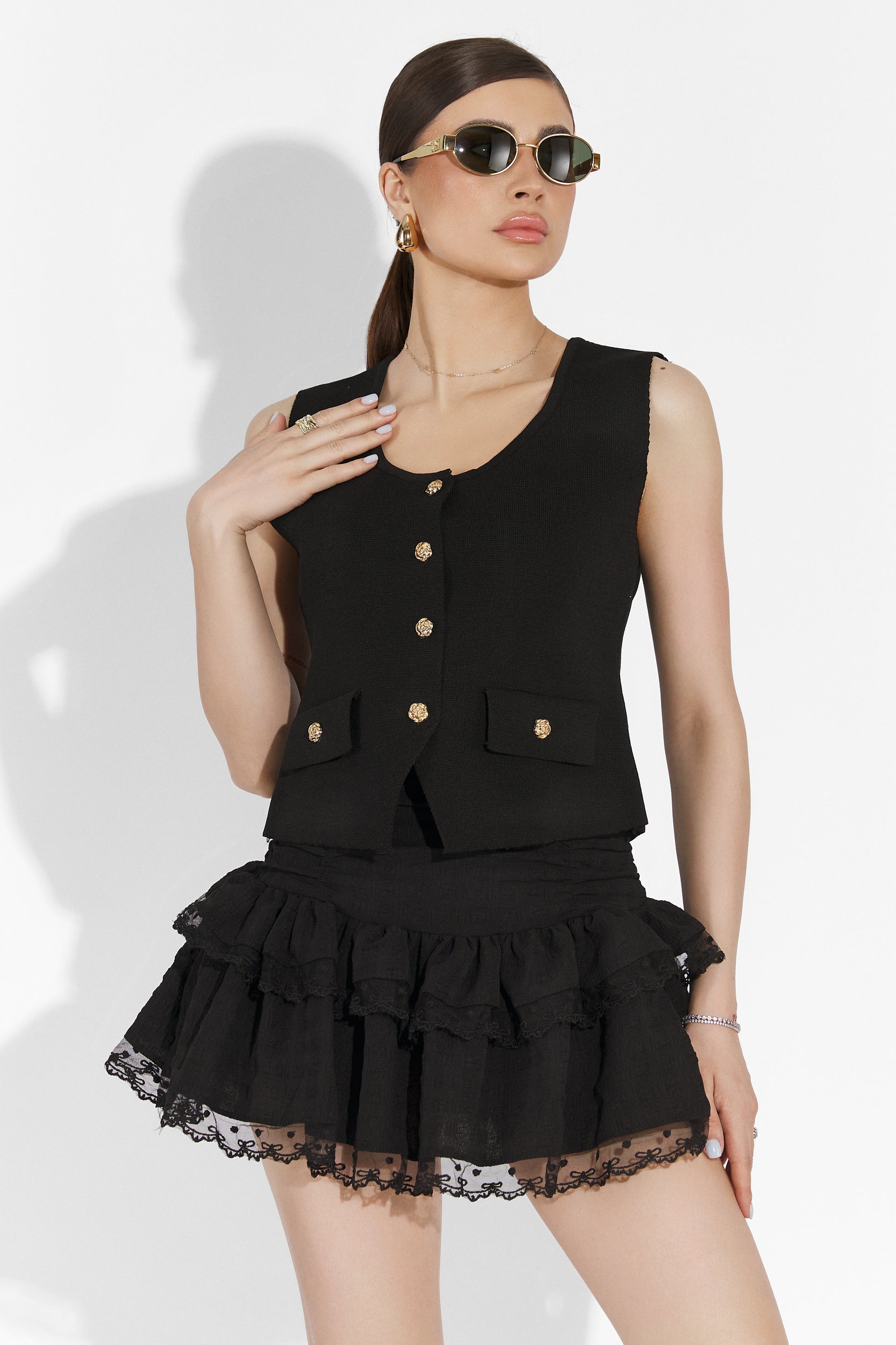 Vesta dama casual neagra Lerina Bogas