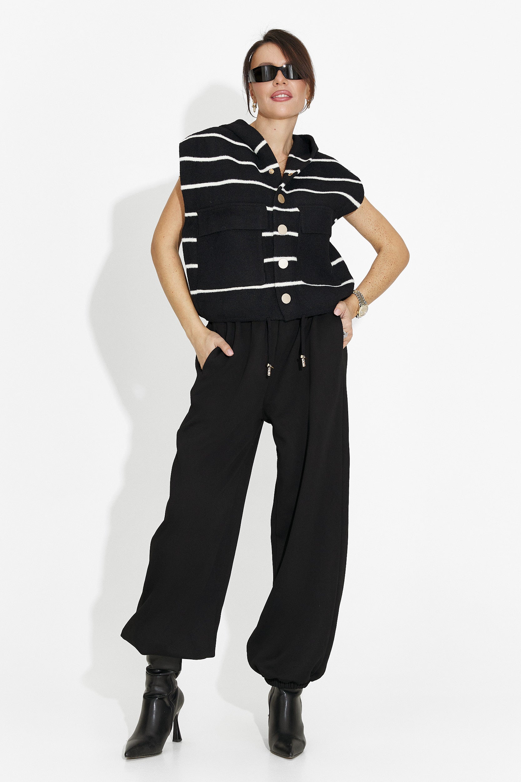 Women's casual black vest Odeisa Bogas