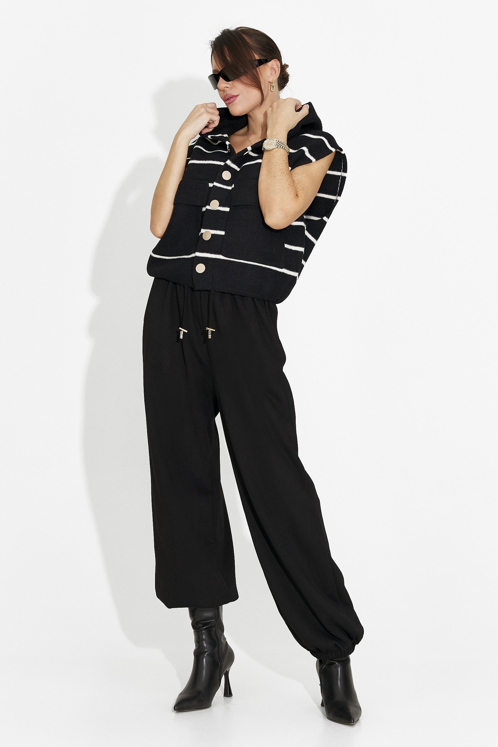 Women's casual black vest Odeisa Bogas