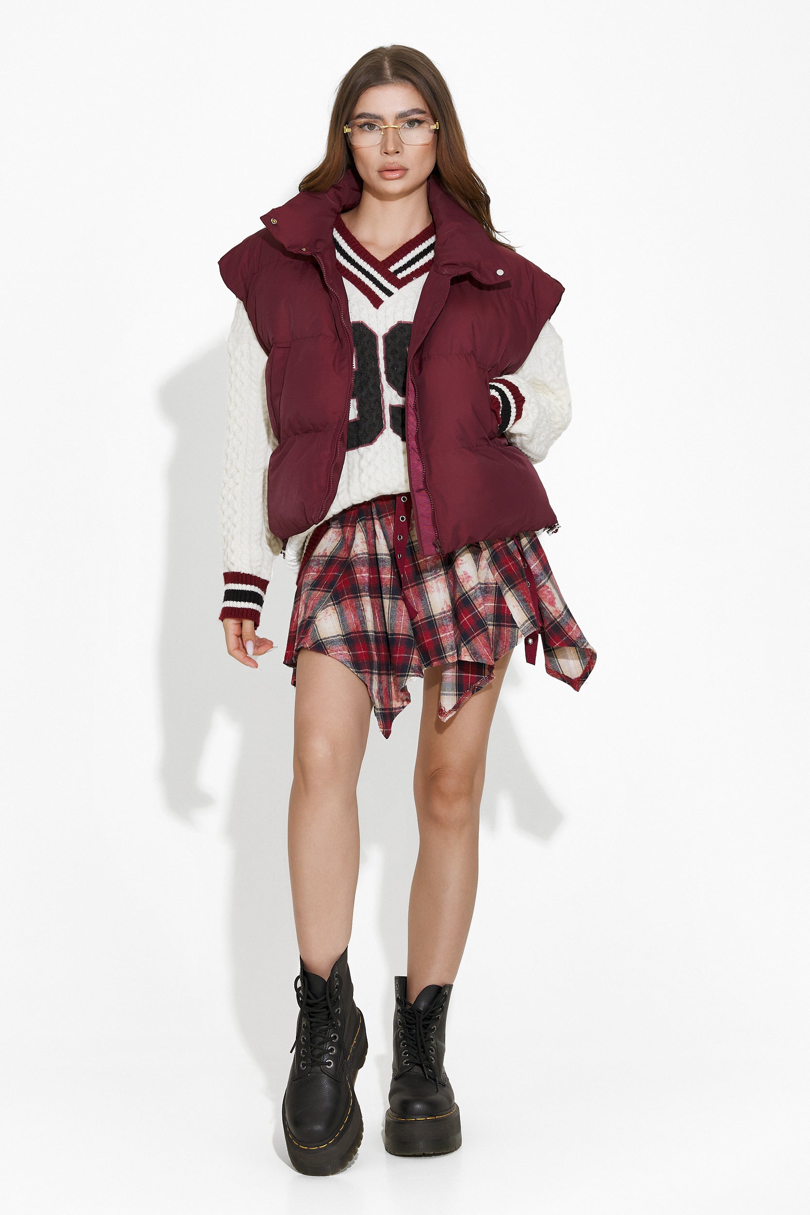 Vesta dama casual burgundy Idanira Bogas