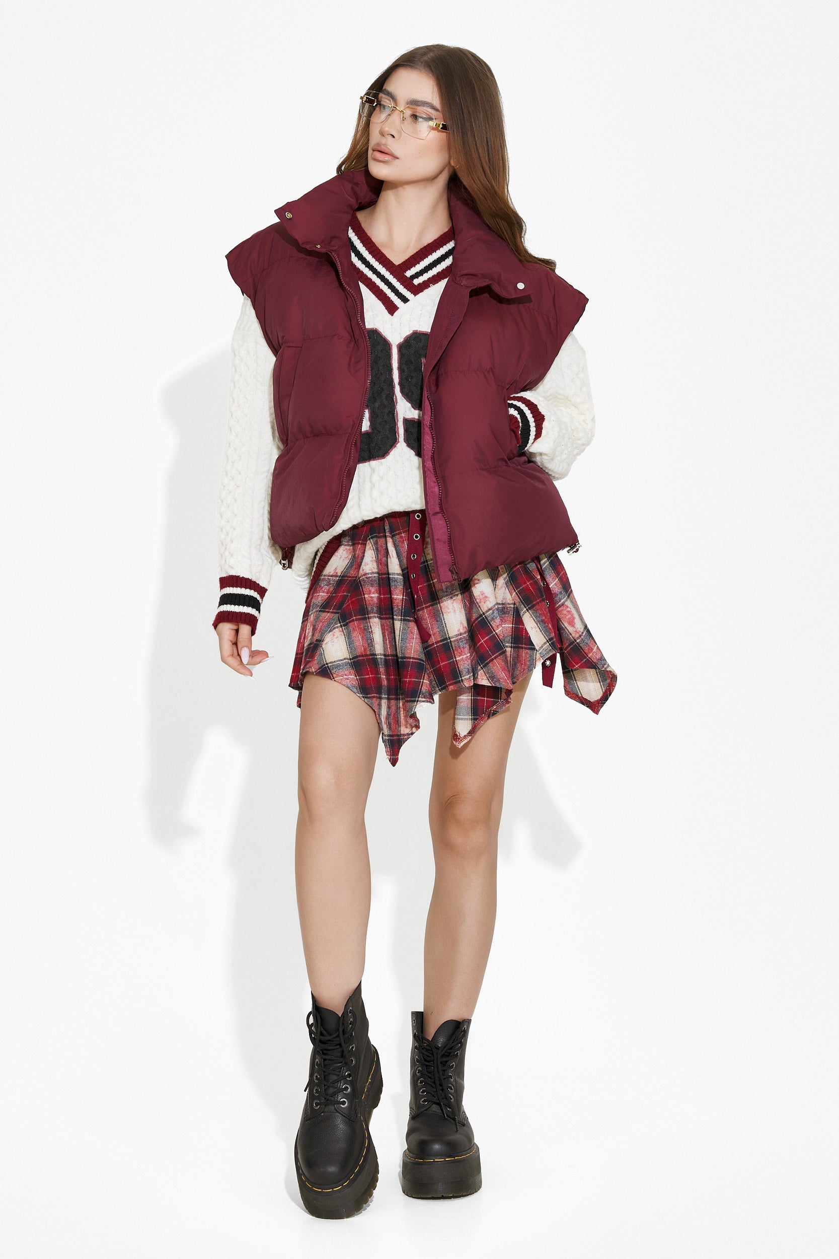 Vesta dama casual burgundy Idanira Bogas