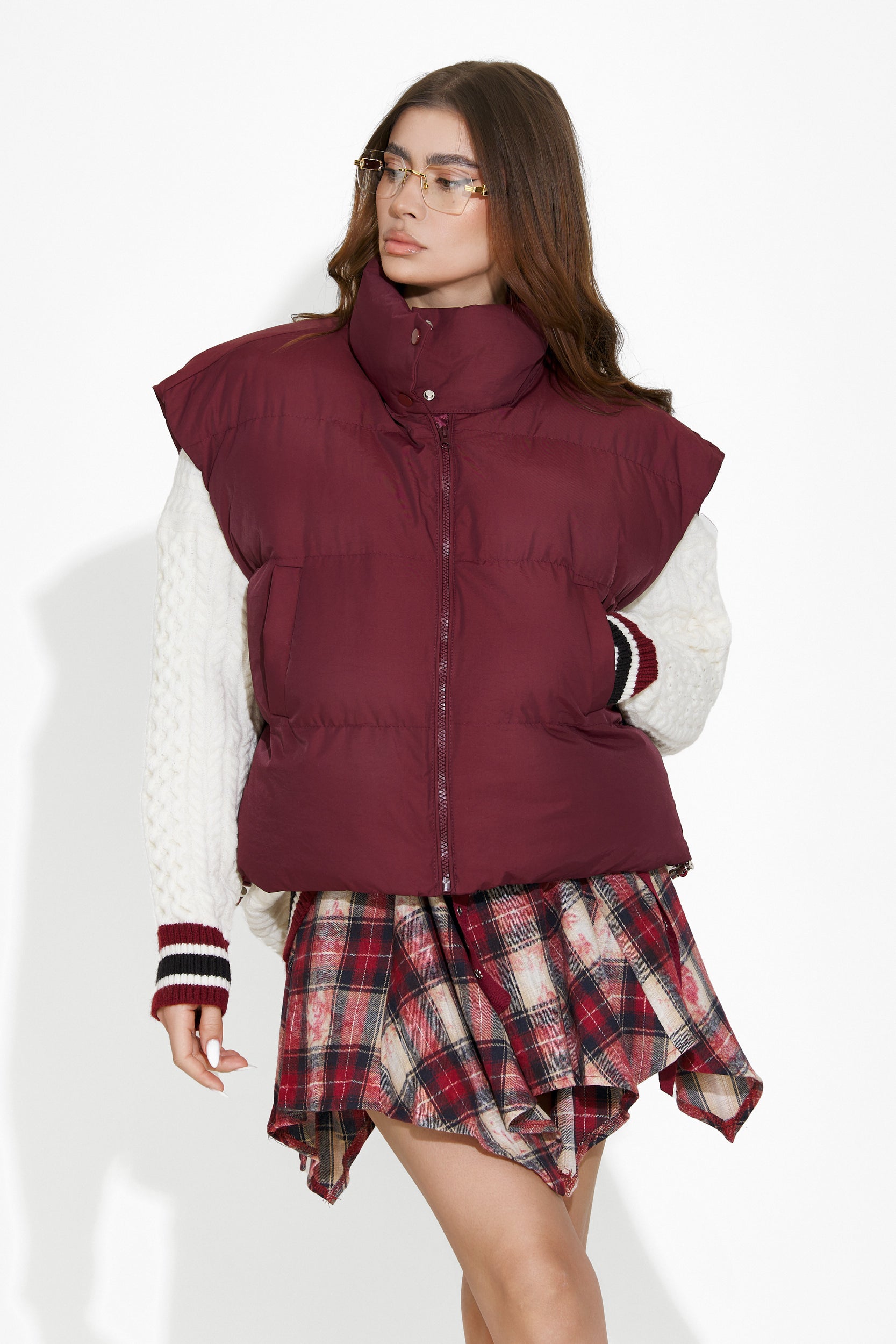 Vesta dama casual burgundy Idanira Bogas