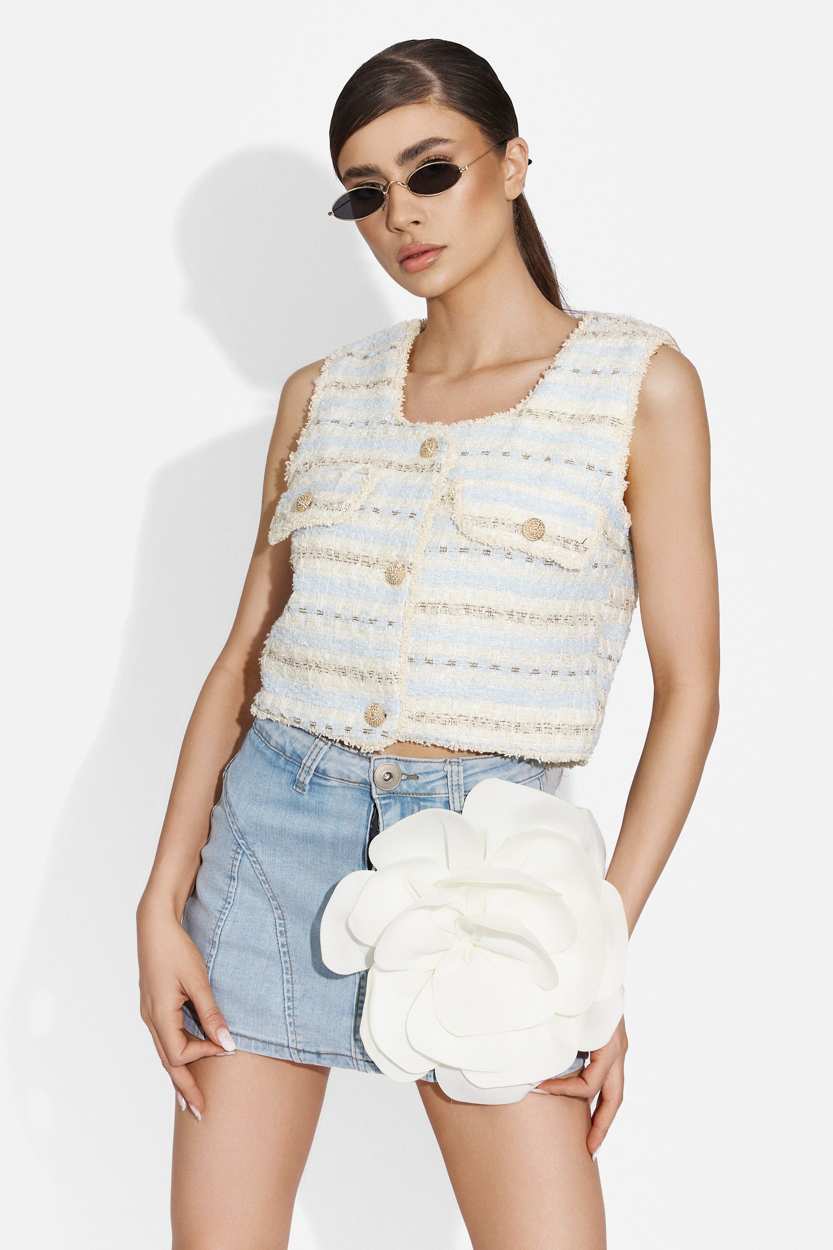 Tecentya Bogas Elegant Blue Ladies Vest